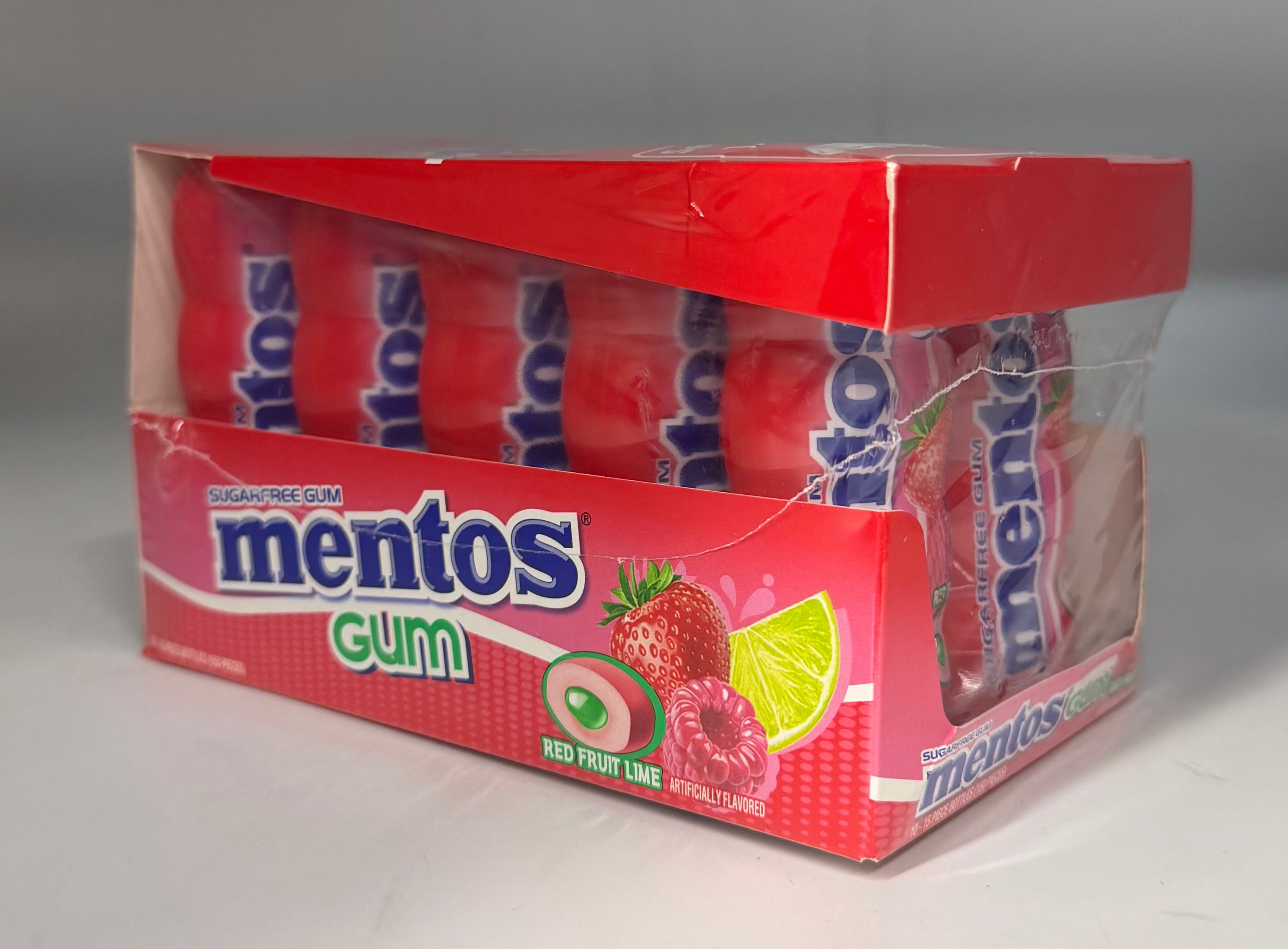 Mentos Sugarfree Gum Red Fruit-Lime 10/15ct