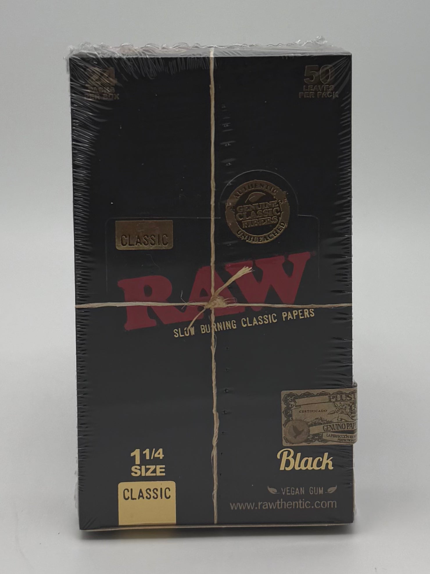 Raw Paper 1 1/4 Size Black 24ct