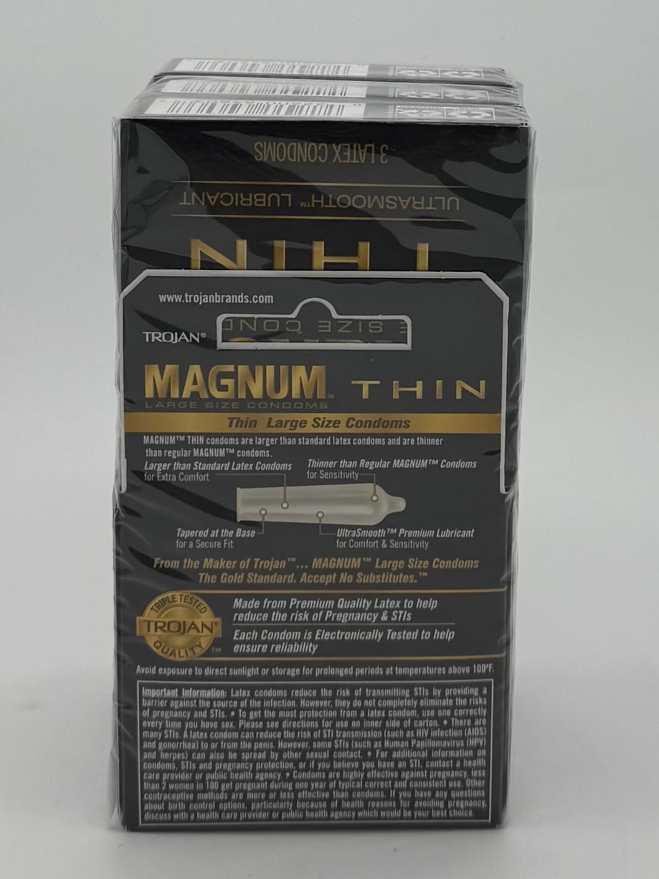 Trojan Magnum Thin Lubricated Condoms 6/3pk