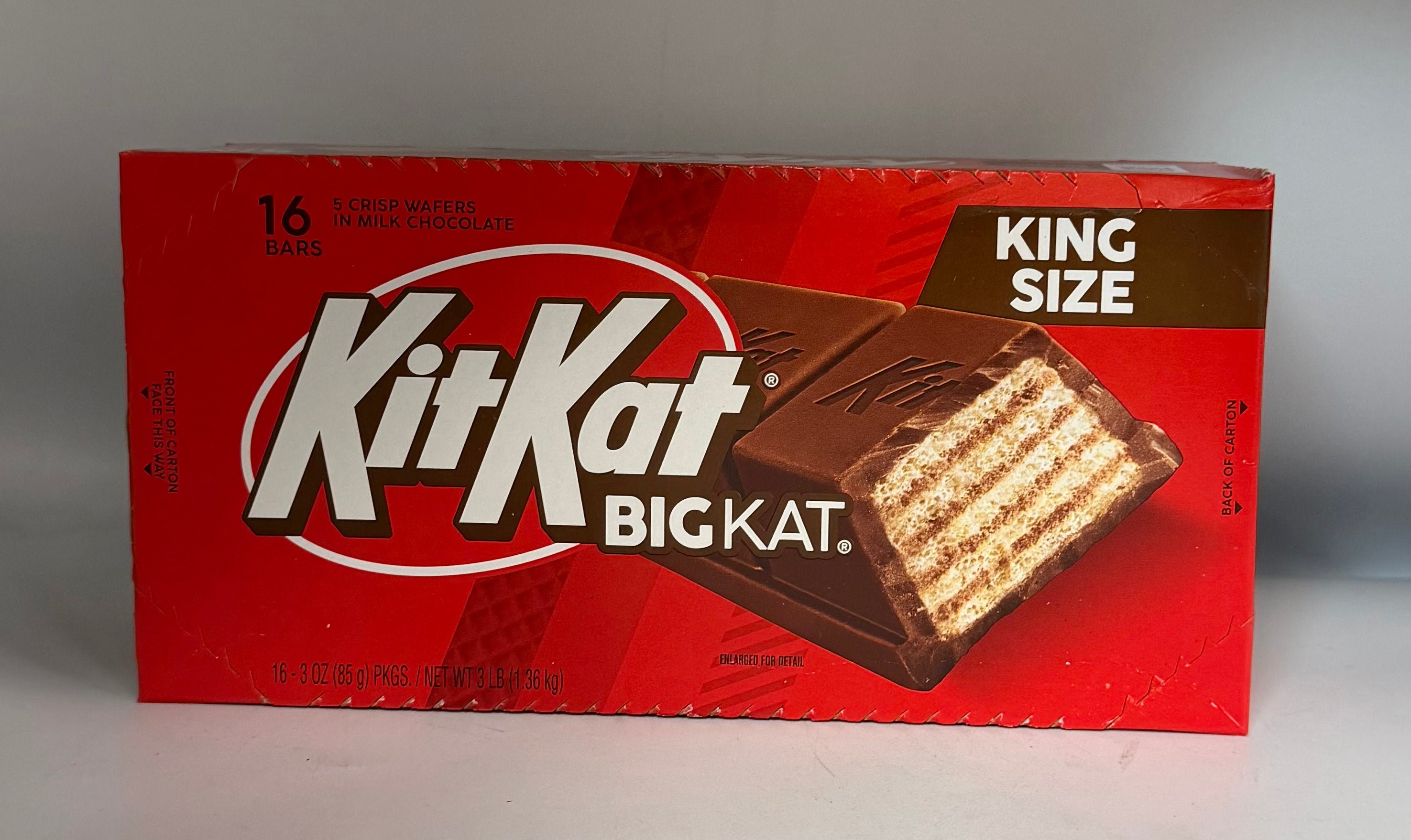 Kit Kat Big Kat King Size 16-3oz (85g) Net Wt 3LB