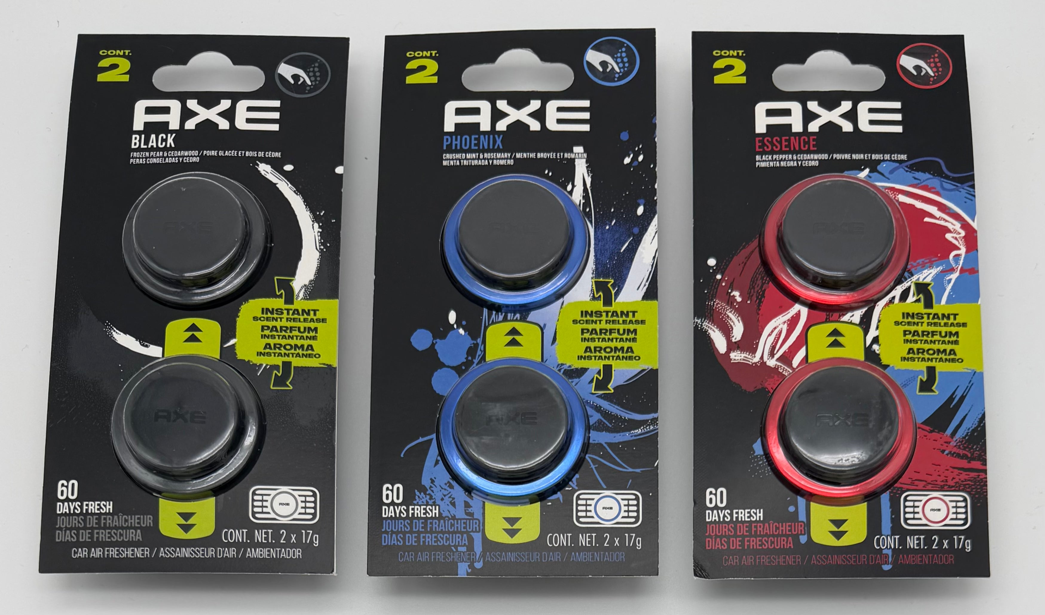 Axe Car Clip Air Freshener Assorted Scents