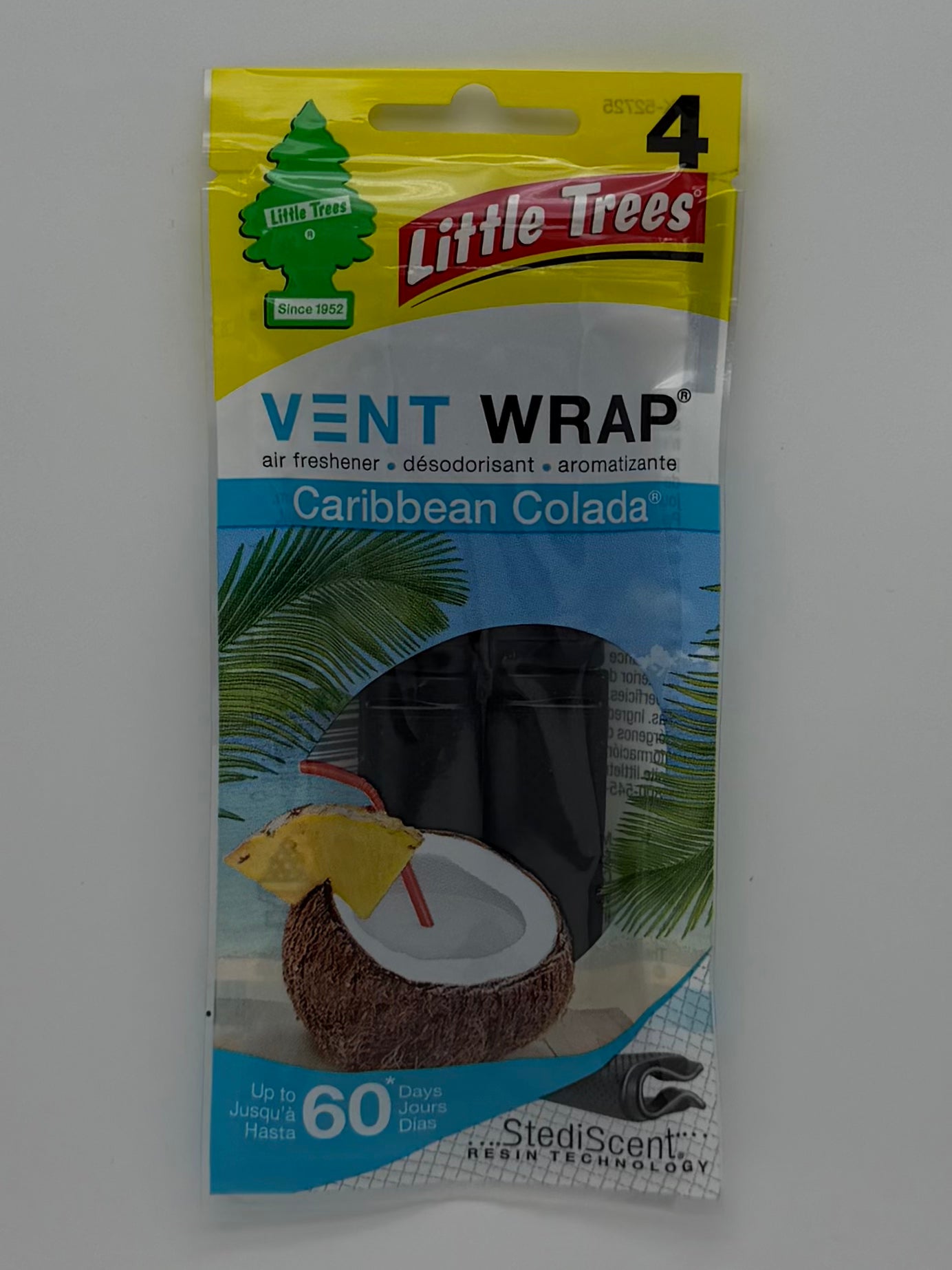 Little Trees Vent Wrap Caribbean Colada 4/4pk