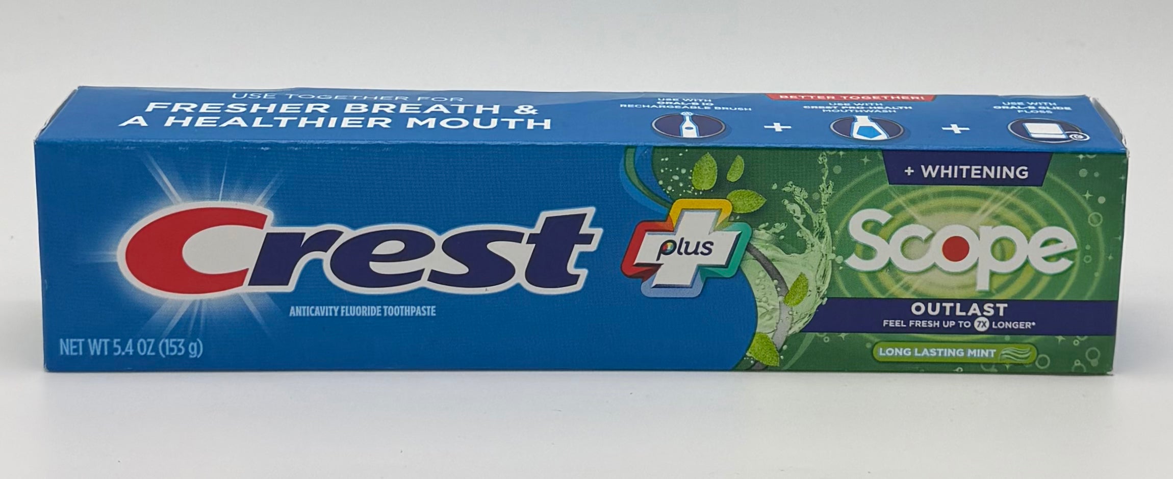 Crest Toothpaste + Plus Scope Long Last Mint 5.4oz