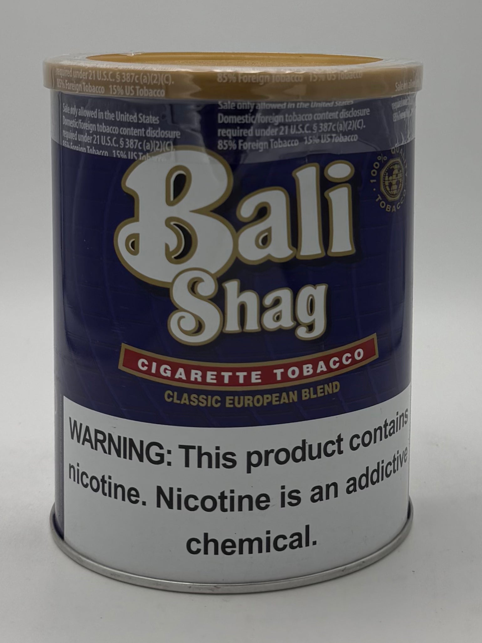 Bali Shag Cigarette Tobacco Can Blue Net Wt 5.29oz