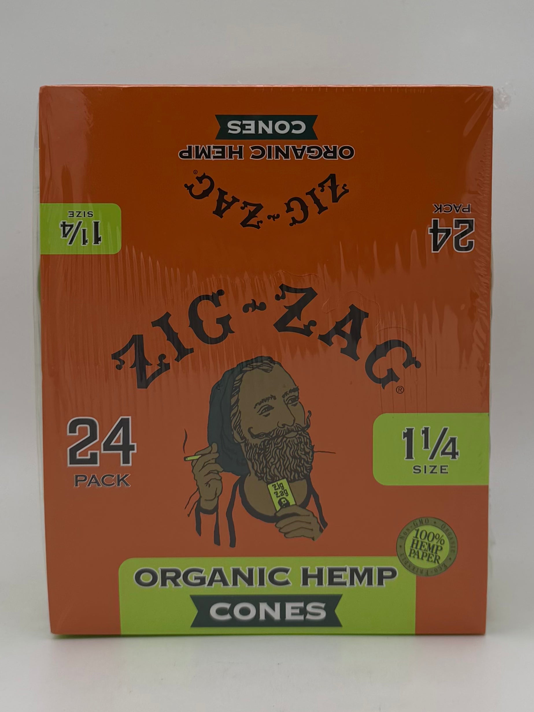 Zig Zag 1 1/4 Organic Hemp Cones 24ct