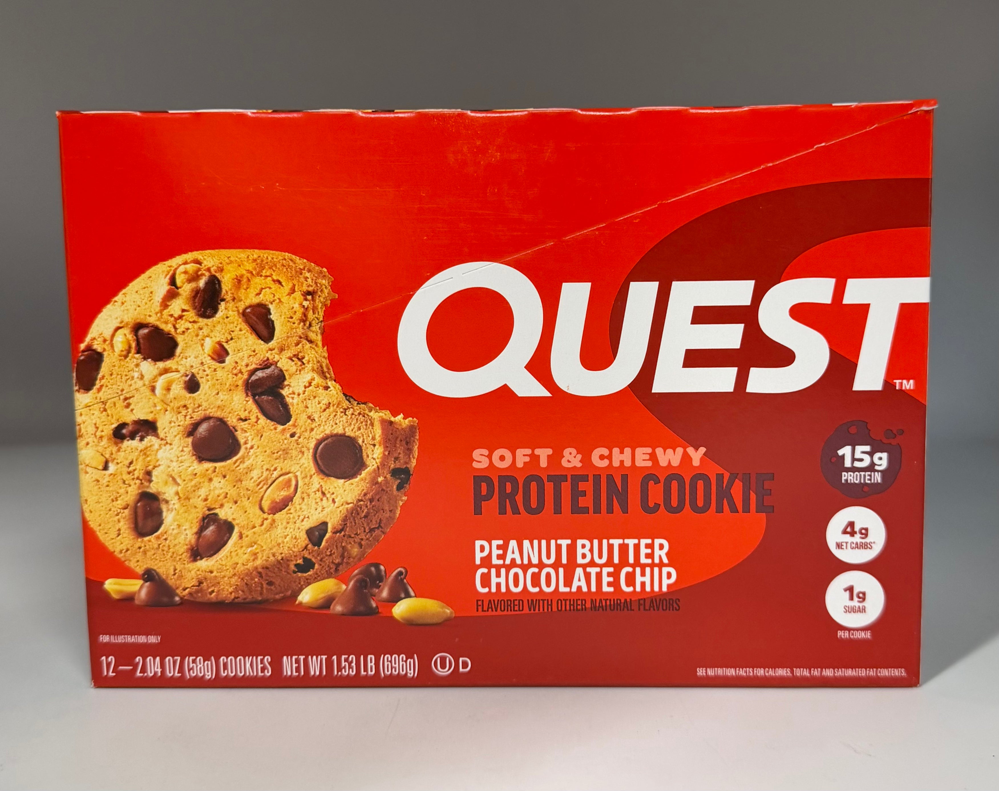 Quest Soft & Chewy Peanut Butter Choc Chip 12ct