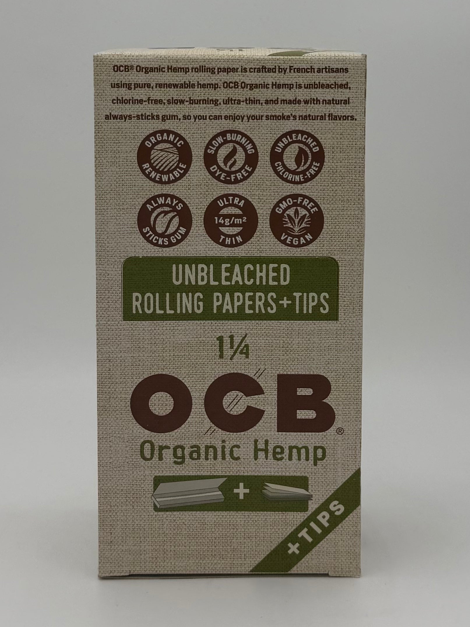 OCB Organic Unbleached 1-1/4 Paper + Tip 24ct