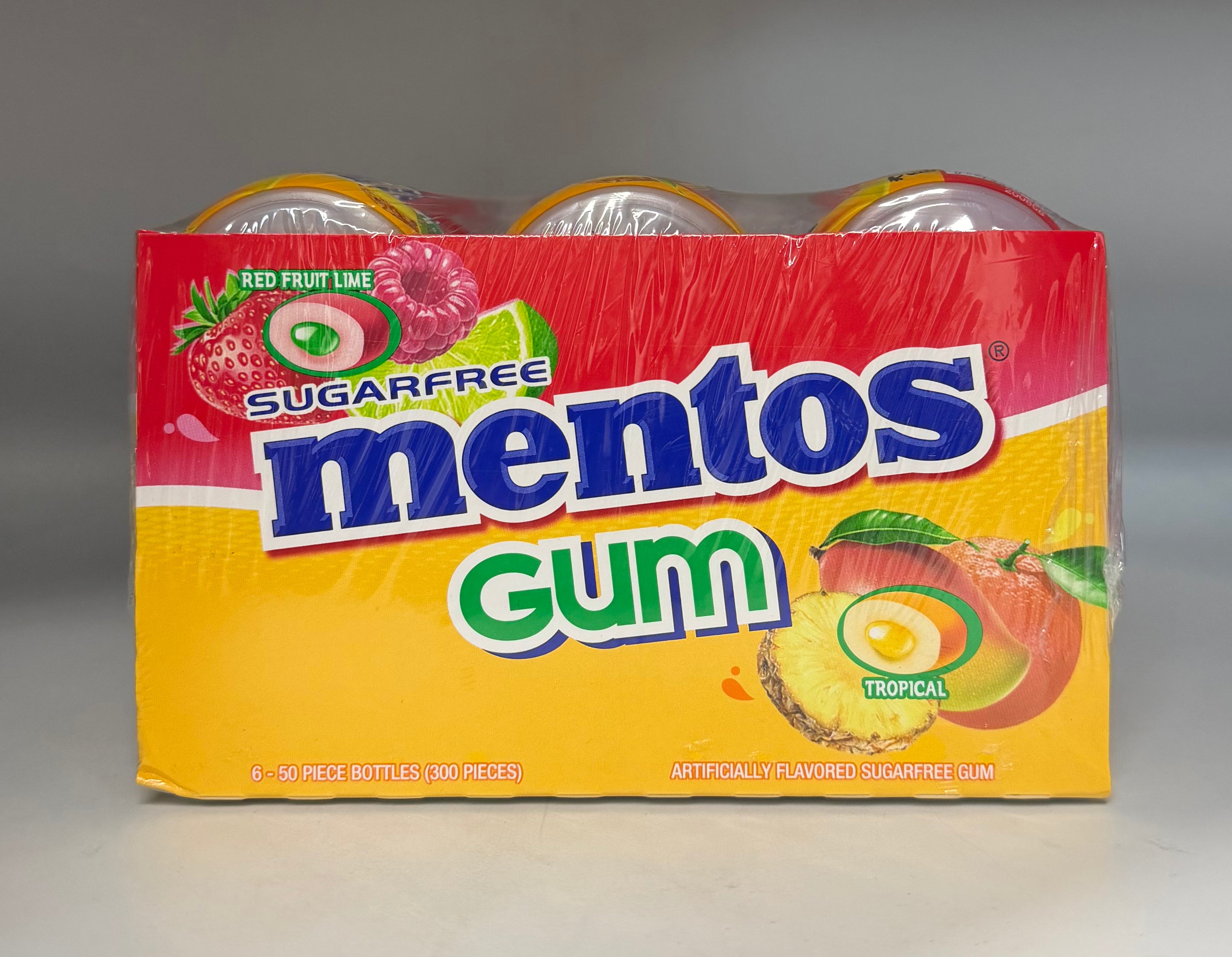 Mentos Gum Tropical Red Fruit Lime 6ct Jar 50pcs