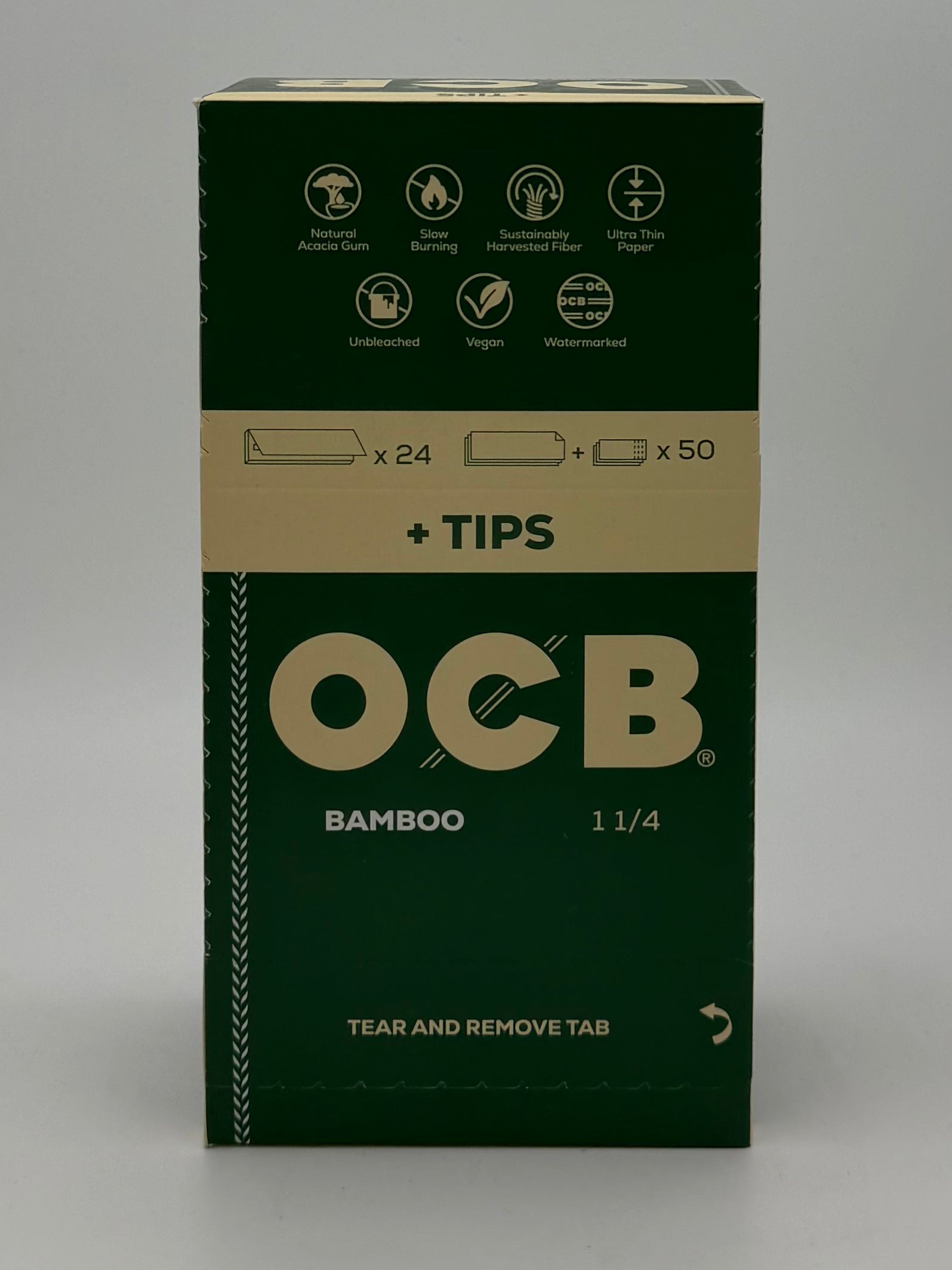 OCB 1-1/4 Bamboo Unbleached Paper + Tip 24ct