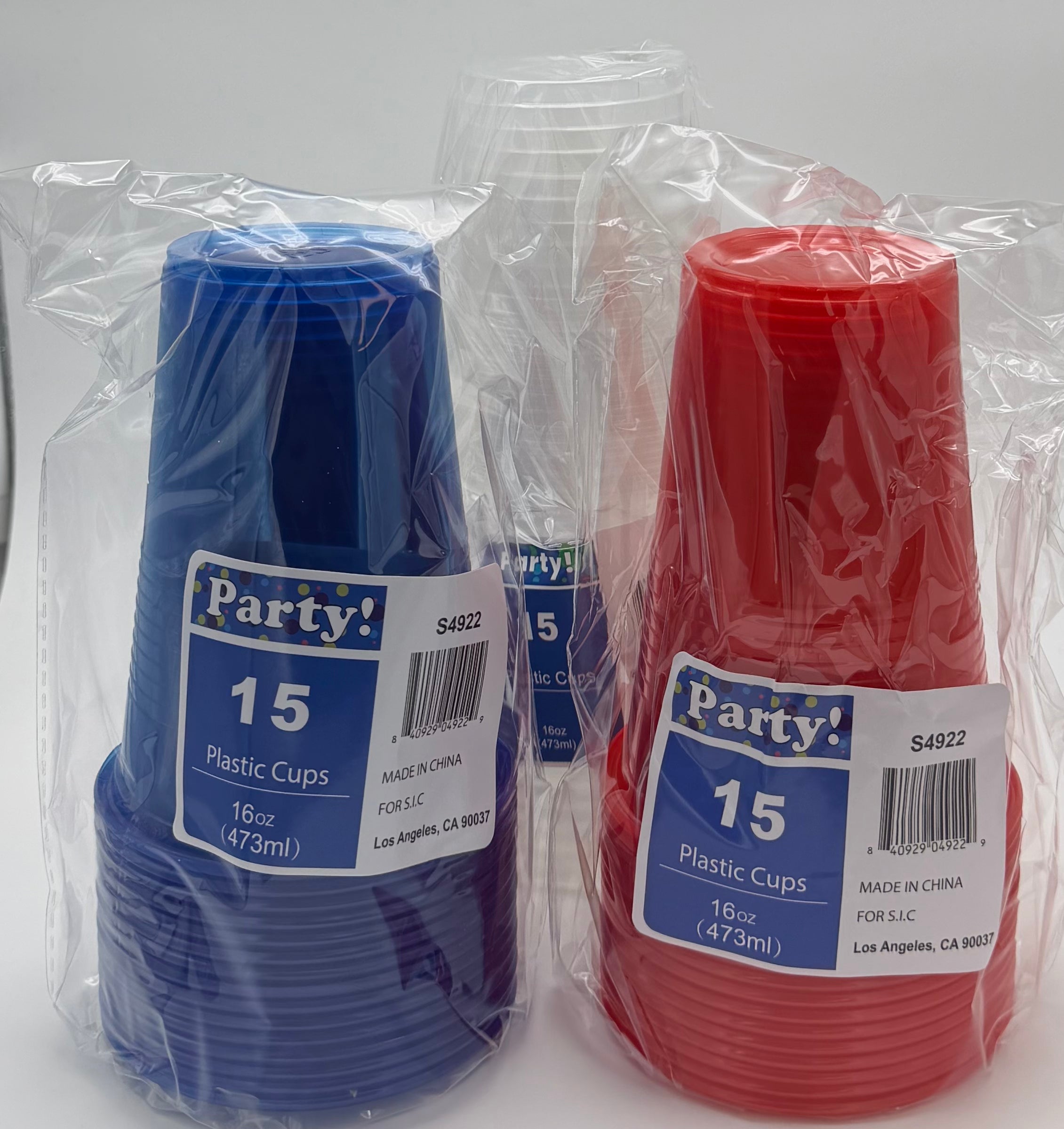 Plastic Party Cups 16oz/48/15ct Case