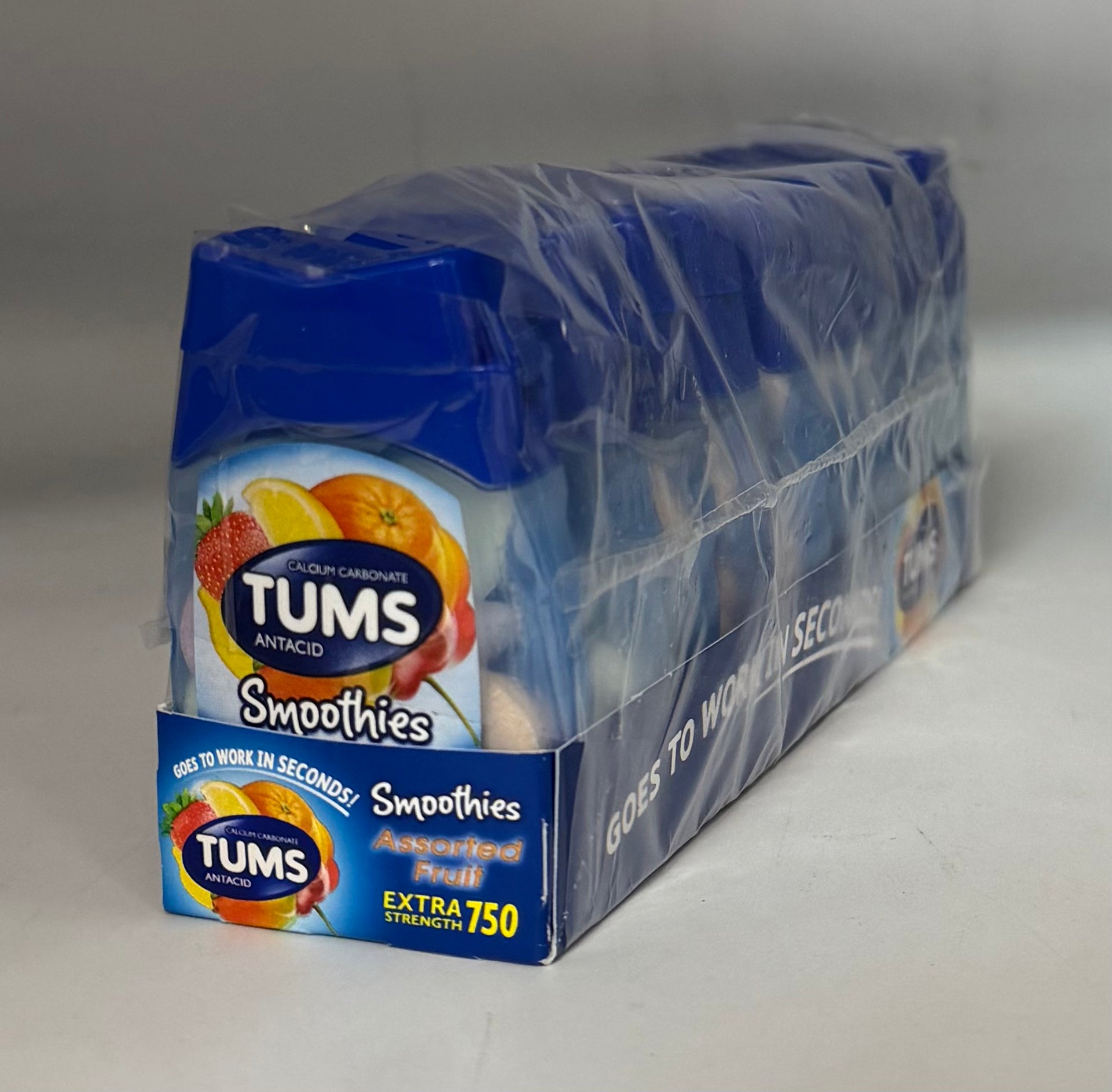Tums Extra 750 Smoothies Assorted Fruit 9/12ct