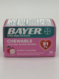 Bayer Chewable Cherry Flavored Tablets 36ct 81mg