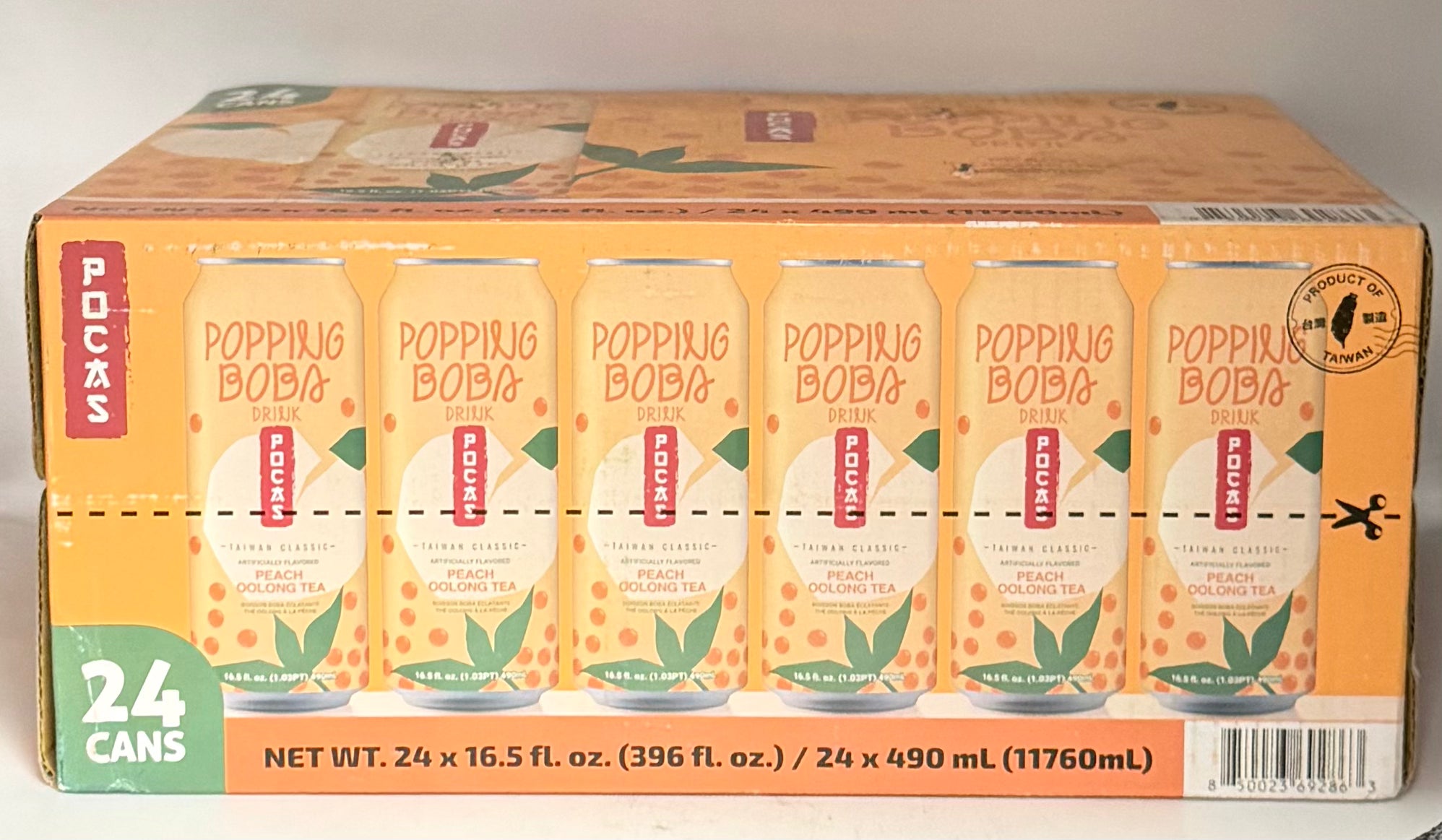 Pocas Popping Boba Peach Oolong 24/16.5oz