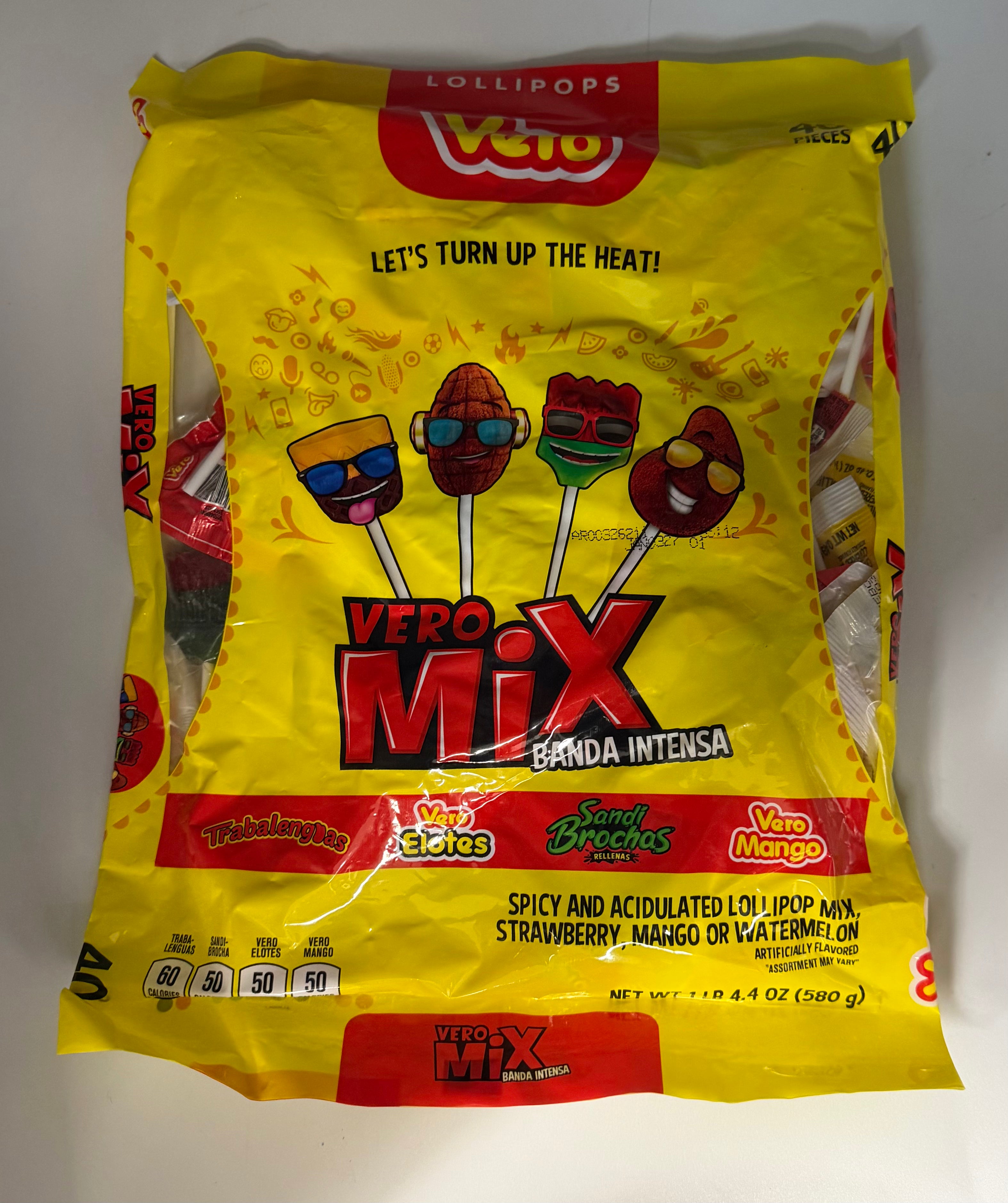 Vero Elotes Lollipops 40ct Paletas Net Wt. 22.6oz