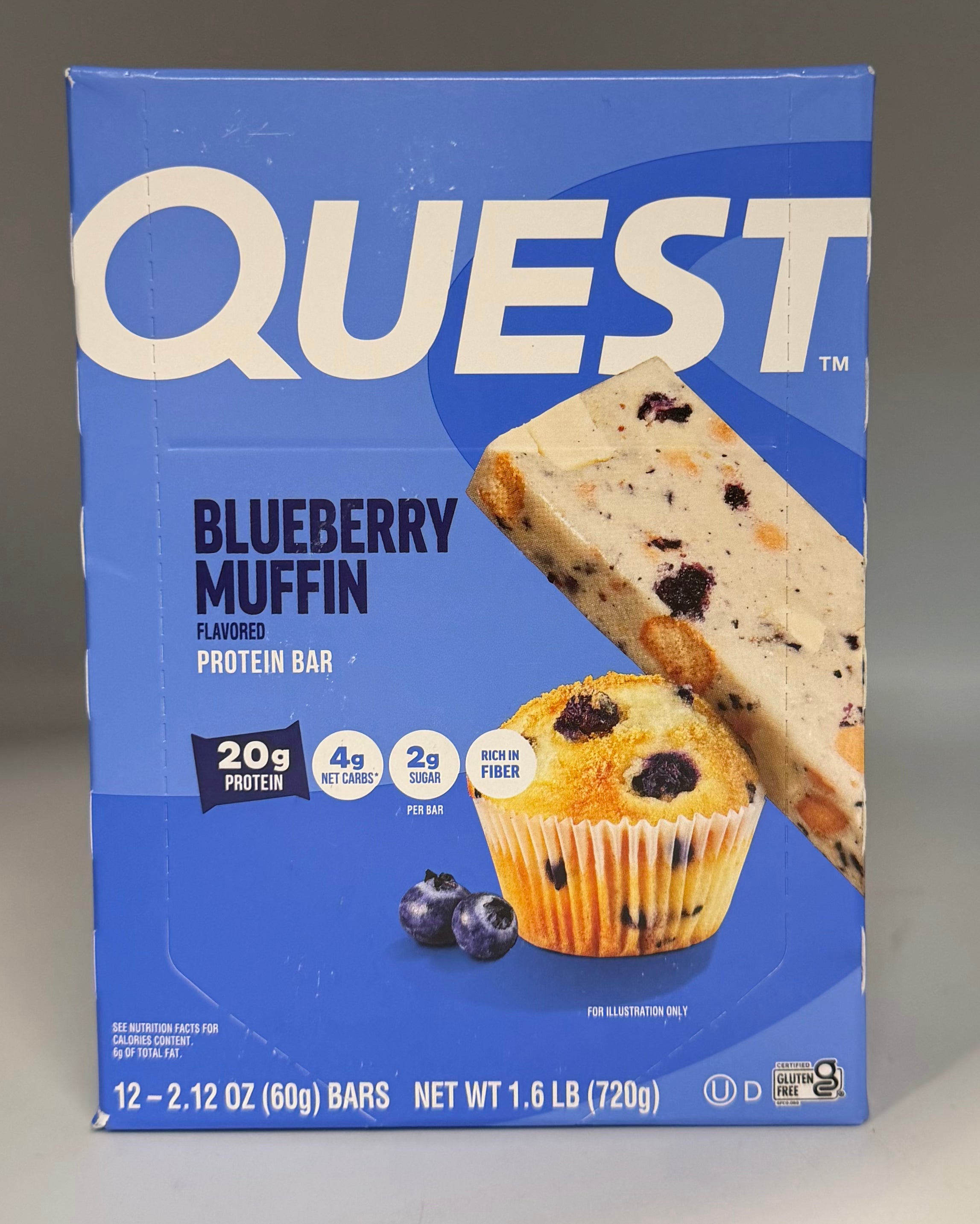 Quest Bar Oatmeal Blueberry Muffin 12ct
