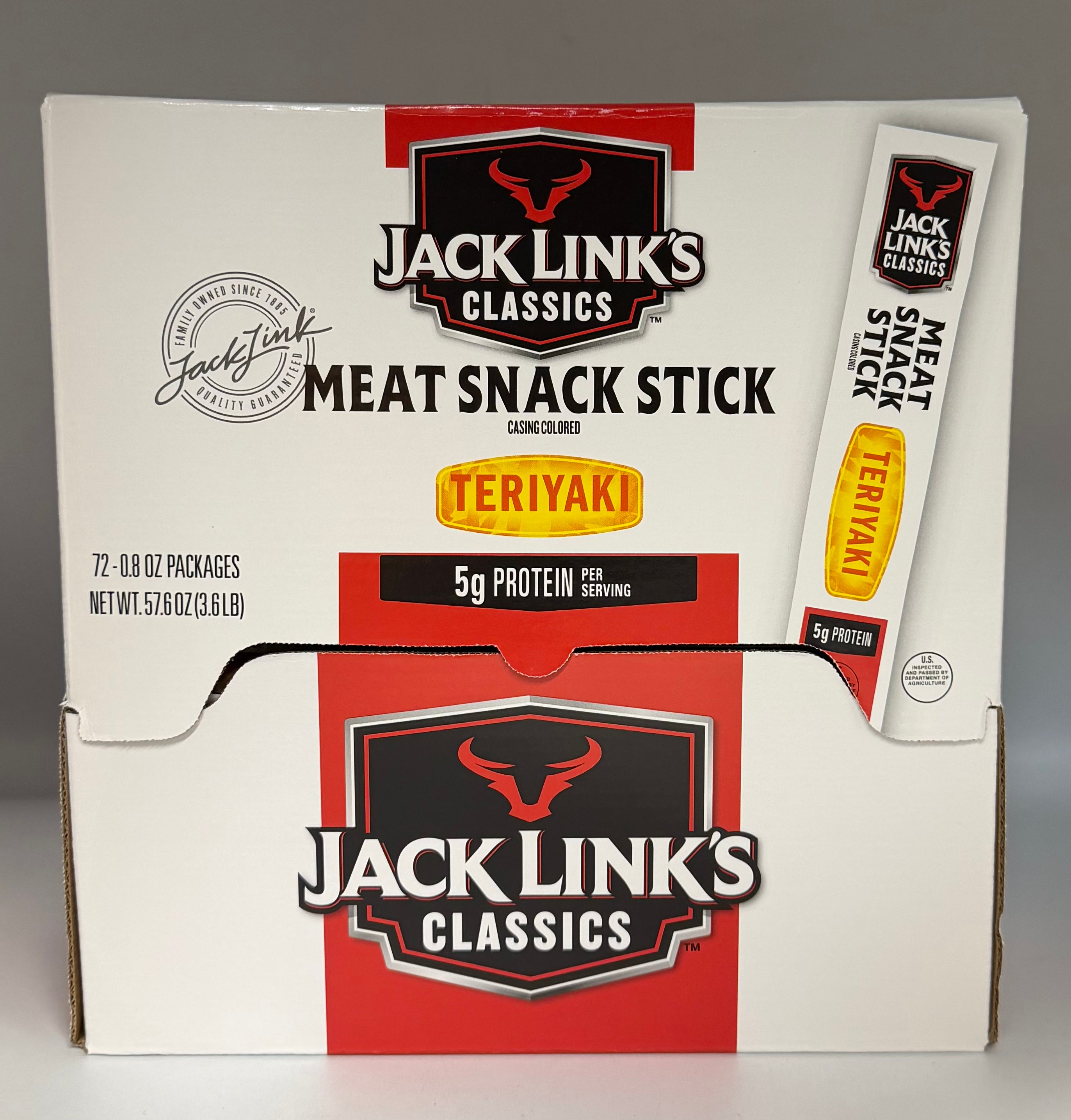 JackLinks Teriyaki Meat Snack Sticks 72ct