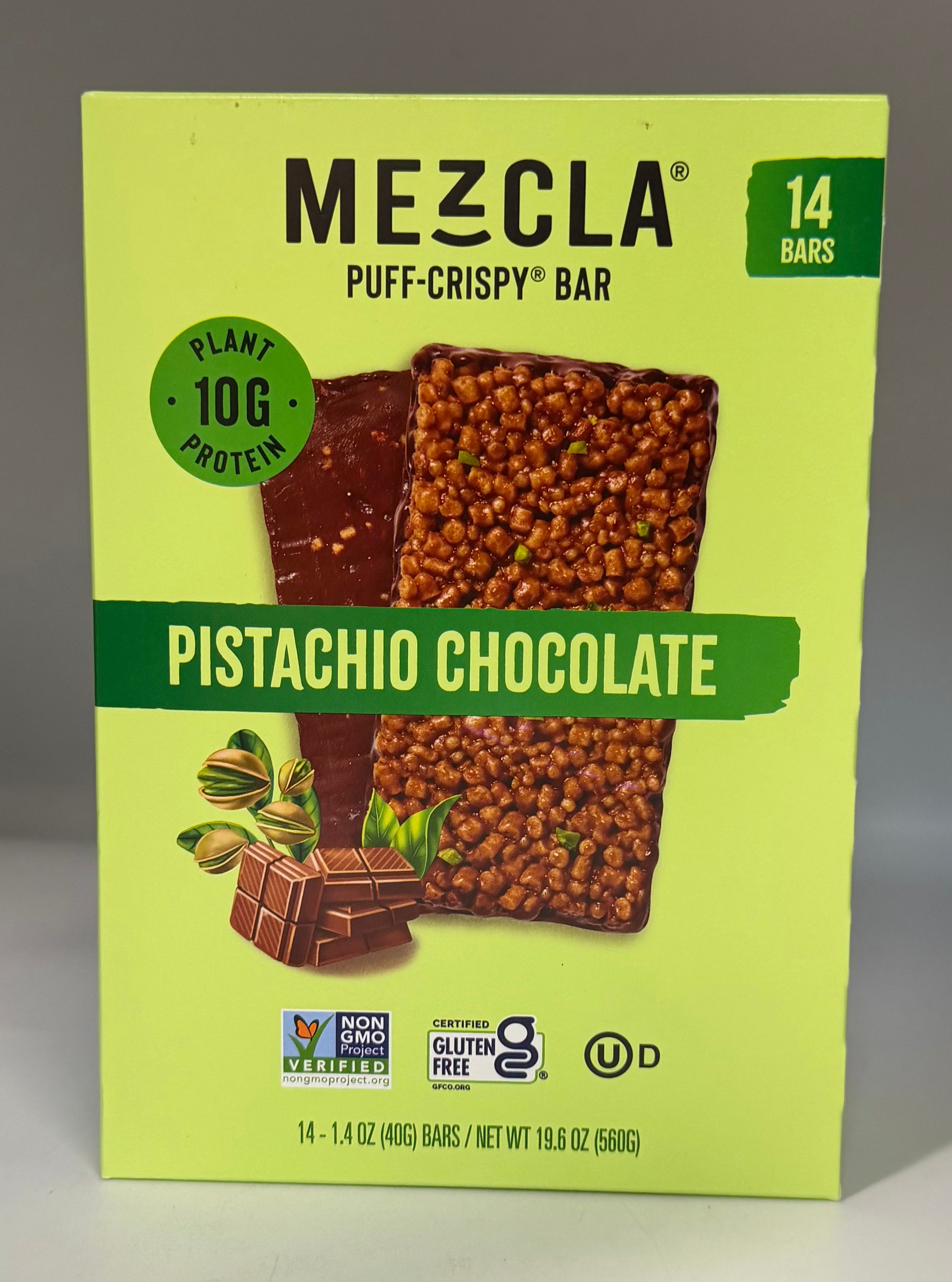 Mezcla Pistachio Chocolate Bars 14ct