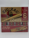 ZigZag 1-1/4 Cones 6Pk Unbleached 36ct Slide Box