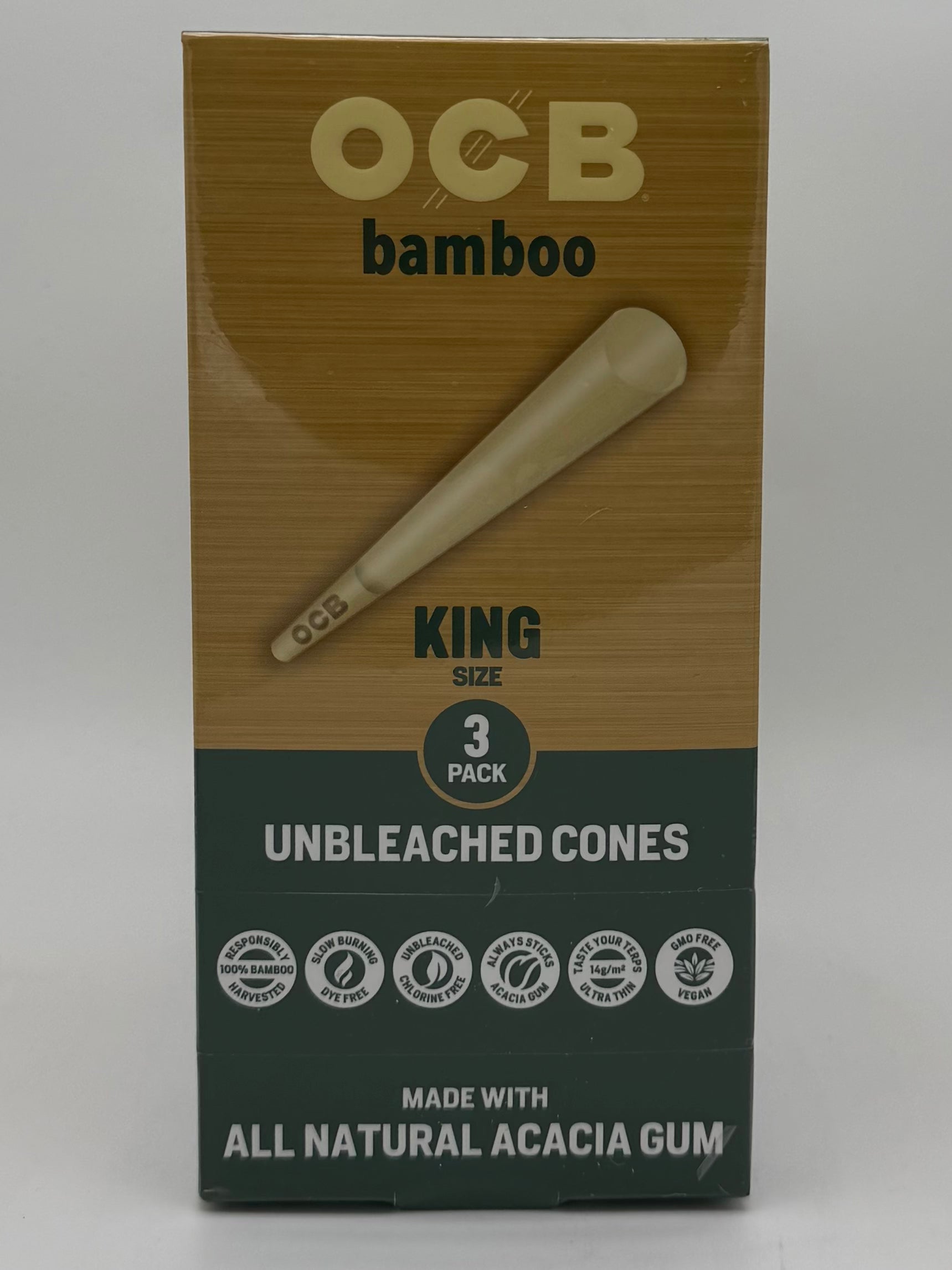 OCB Bamboo King Size Unbleached Cones 24/3pk