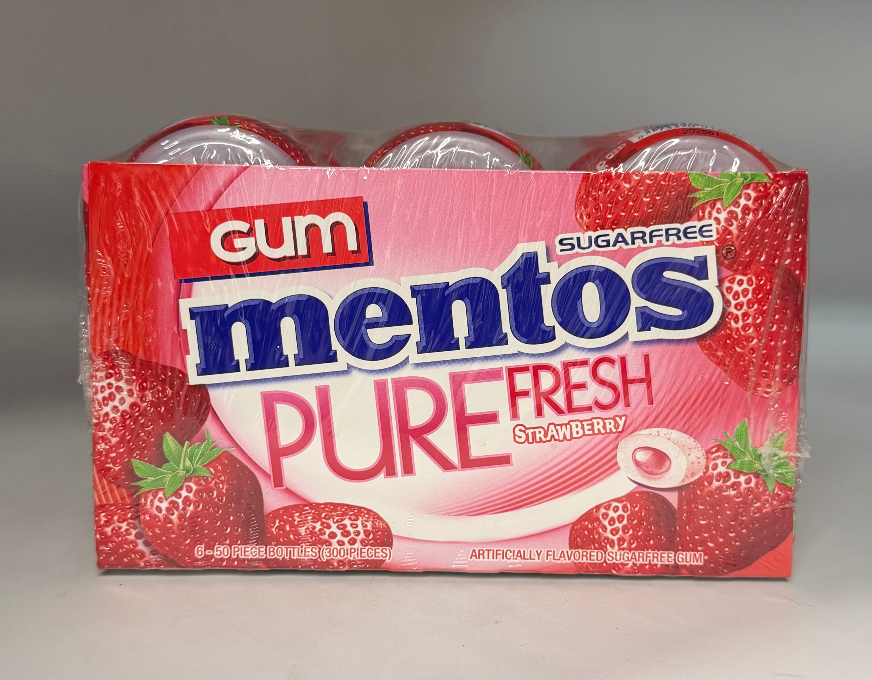 Mentos Strawberry 6/50pc Cans