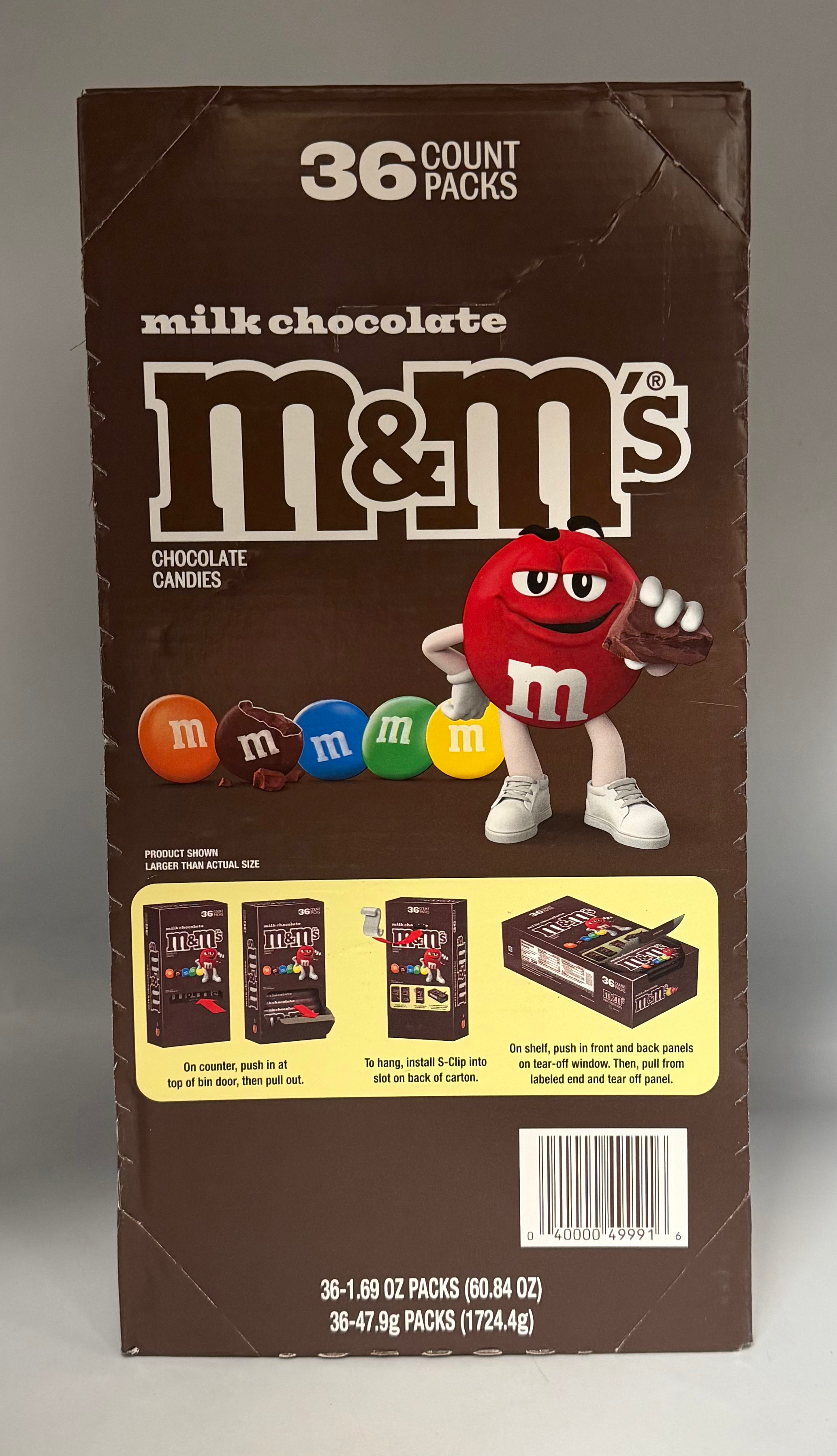M&M Milk Chocolate 36ct Net Wt. 60.84oz
