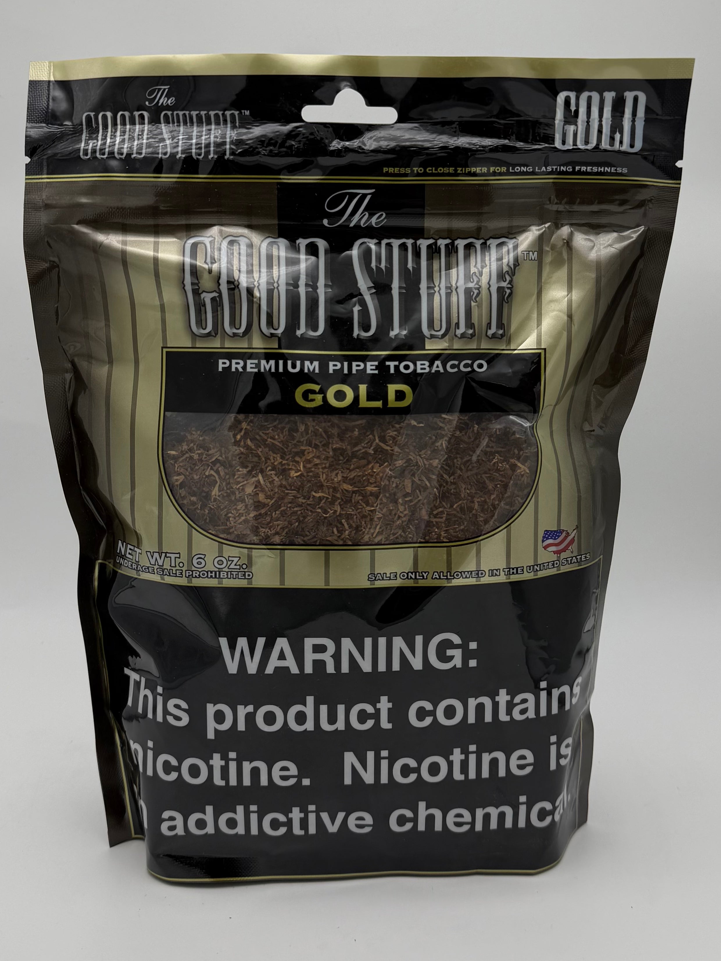 The Good Stuff 6oz Bag Pipe Tobacco Gold