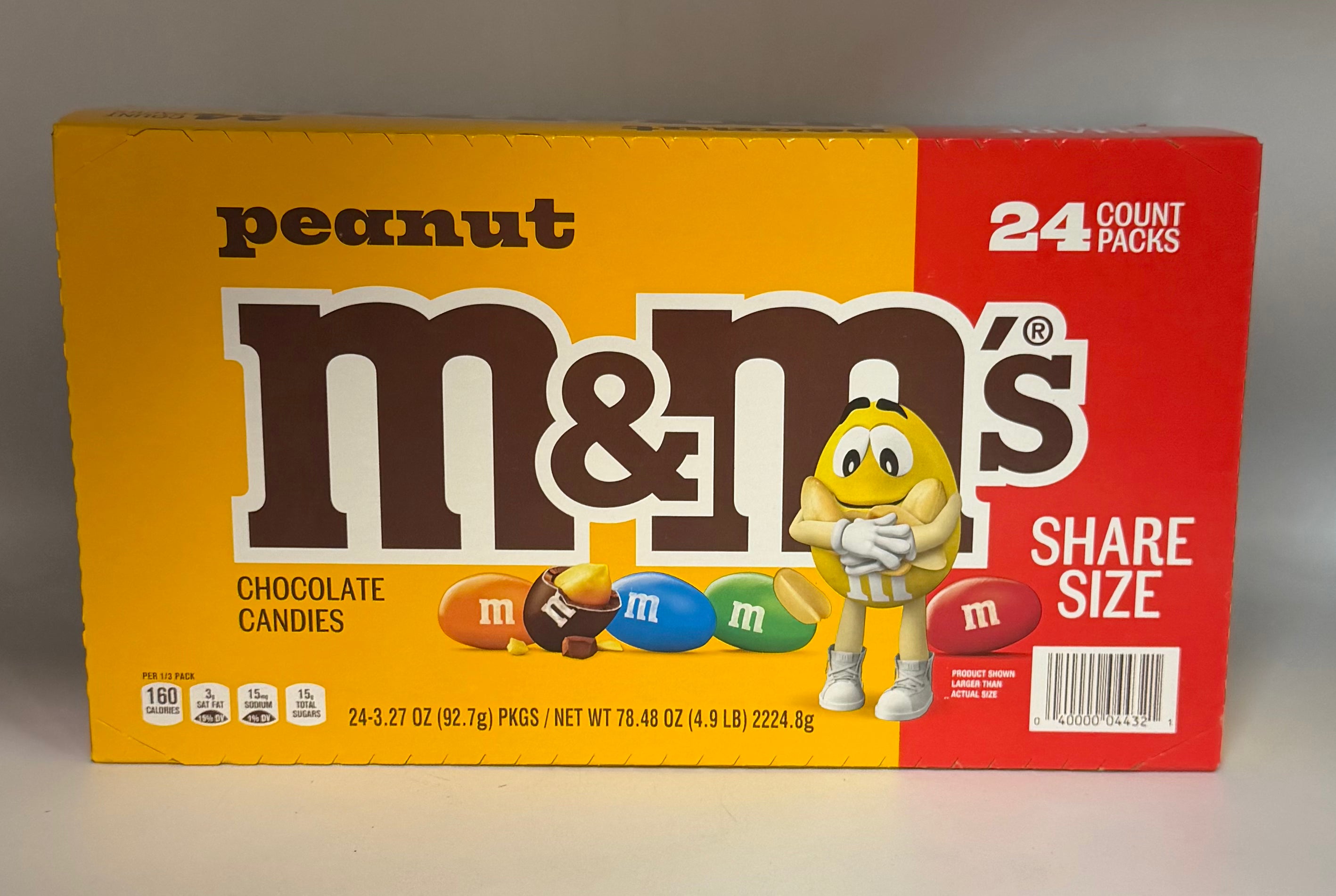 M&M's Peanut Sharing Size 24/3.27oz Net Wt ( 4lbs