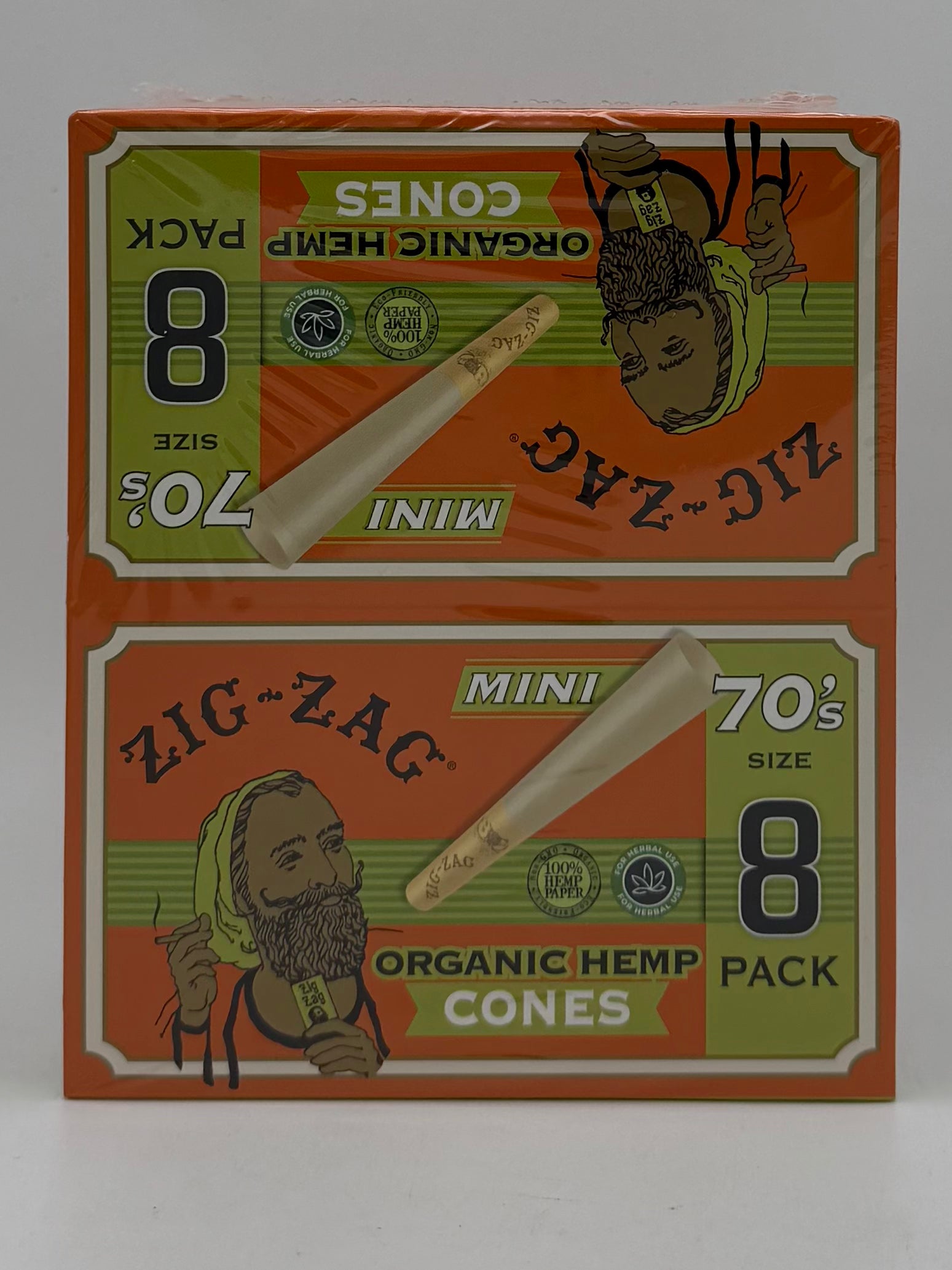 Zig-Zag mini 70's Organic Hemp Cones 8ct