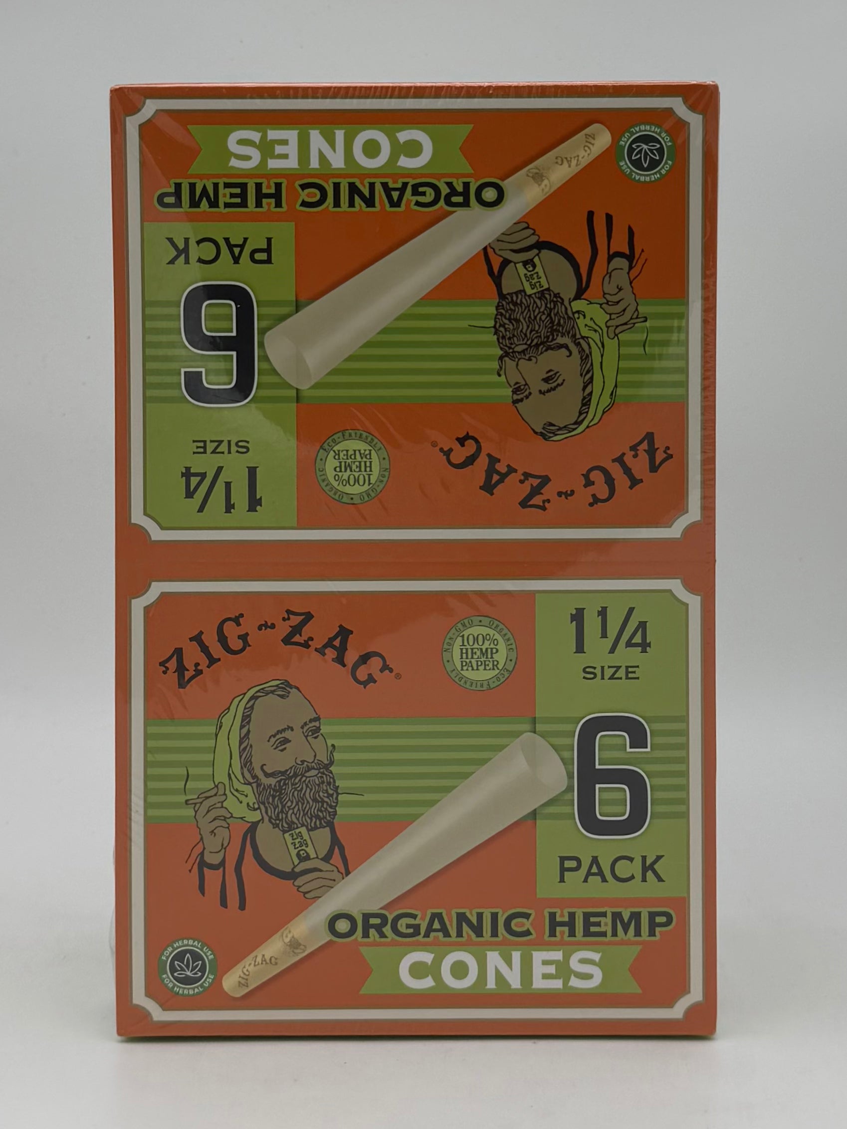 Zig Zag 1 1/4 Organic Hemp 6pk Cones 12ct