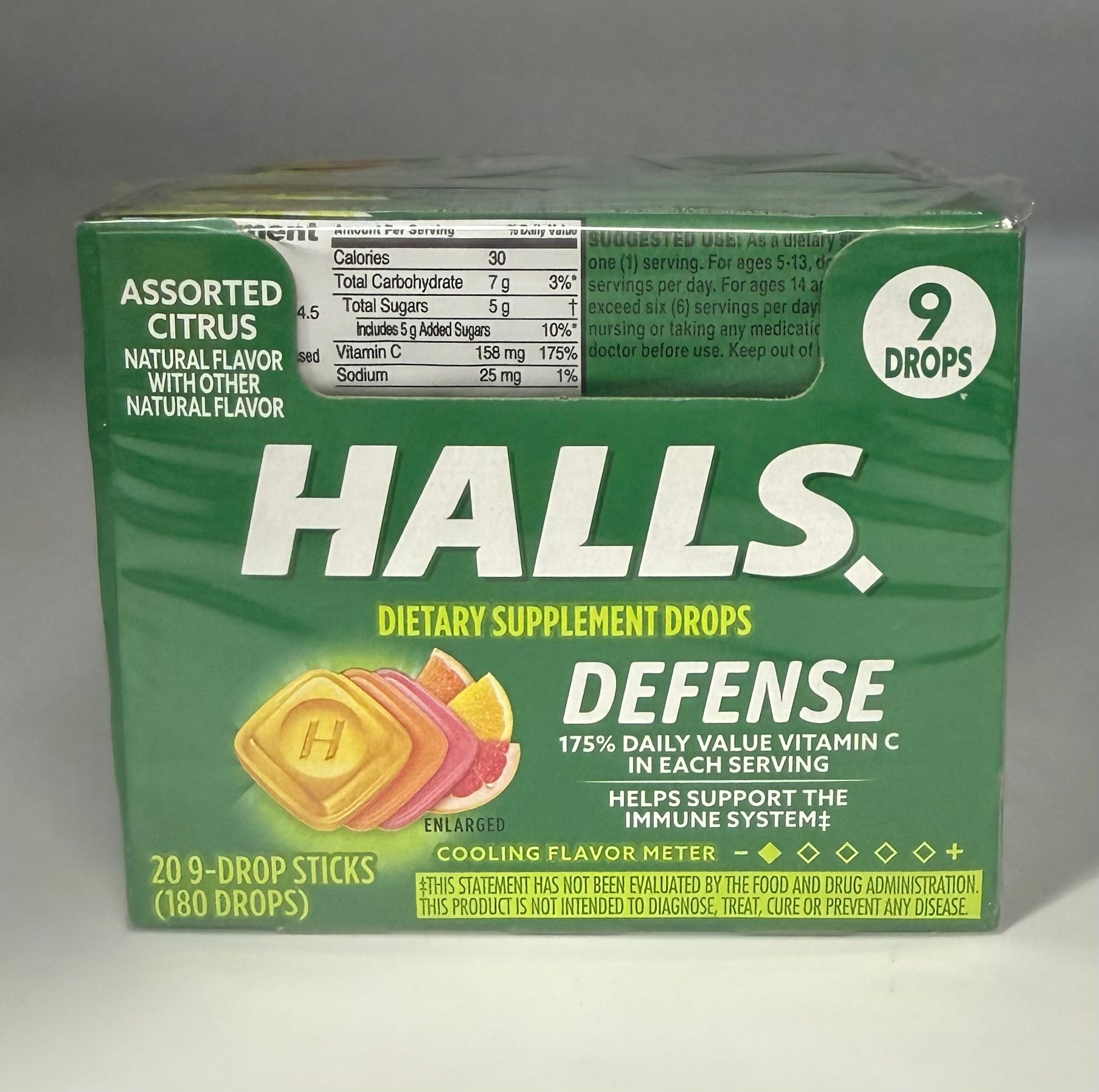 Halls Defense Assorted Citrus Vitamin C 20/9ct