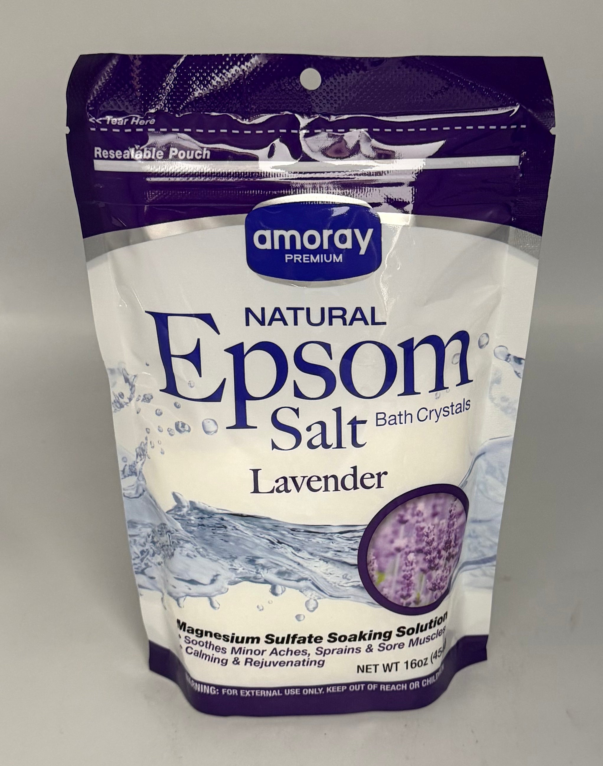Amoray Epsom Salt Foot Soak Lavender 16oz