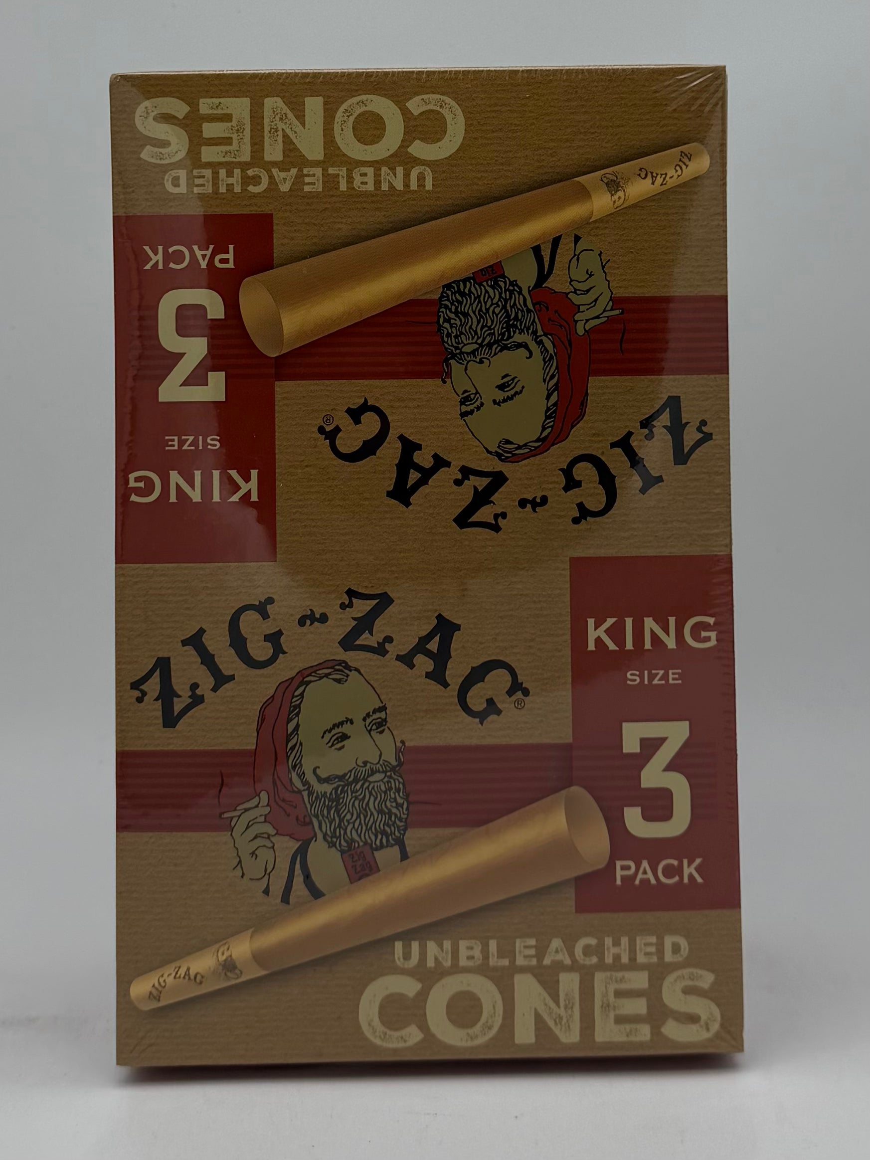 Zig Zag King Size Unbleached Cones 3pk 24ct
