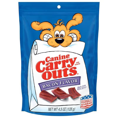 Canine Carry Outs Bacon Flavor Dog Snacks 4.5oz