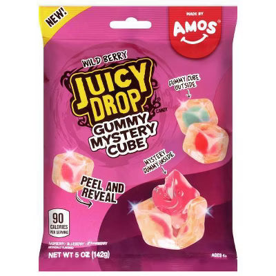 Amos Juicy Drop Gummy Mystery Cube Wild Berry 5oz