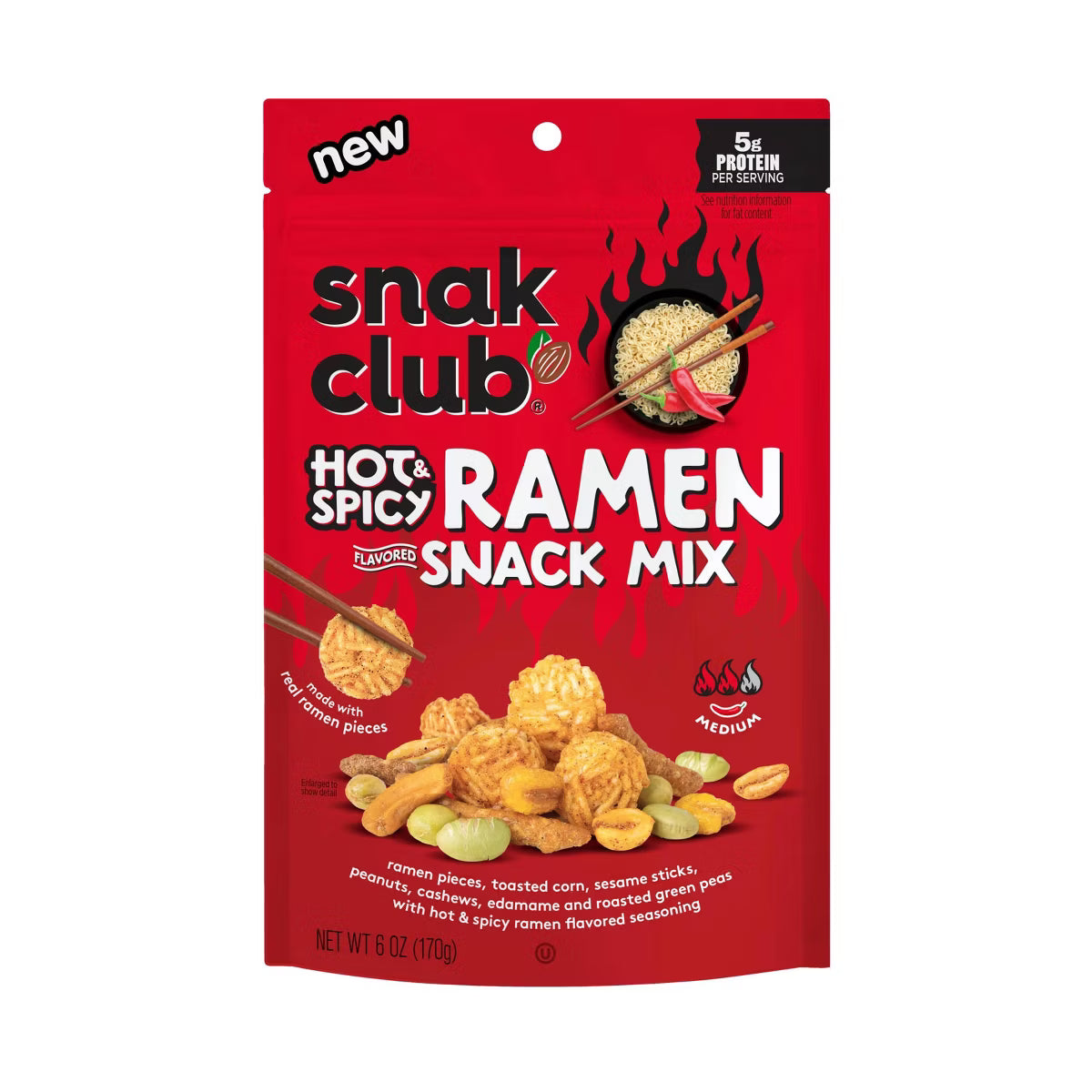 Snak Club Hot & Spicy Ramen Snack Mix 6ct/3.5oz