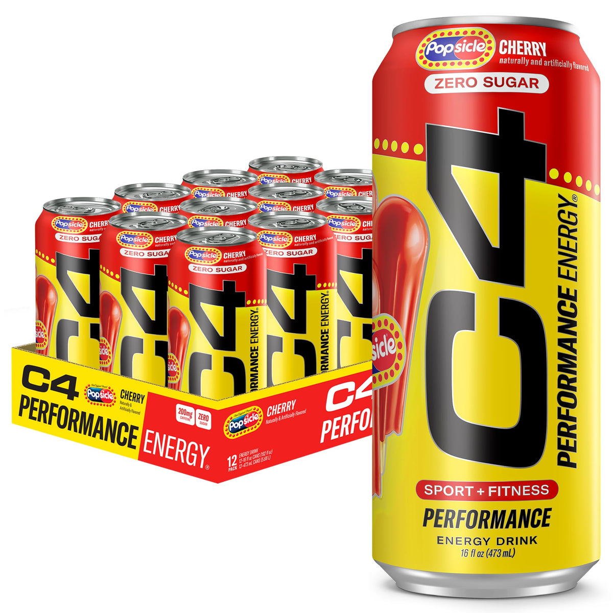 C4 Popsicle Cherry Energy Drink 12/16oz