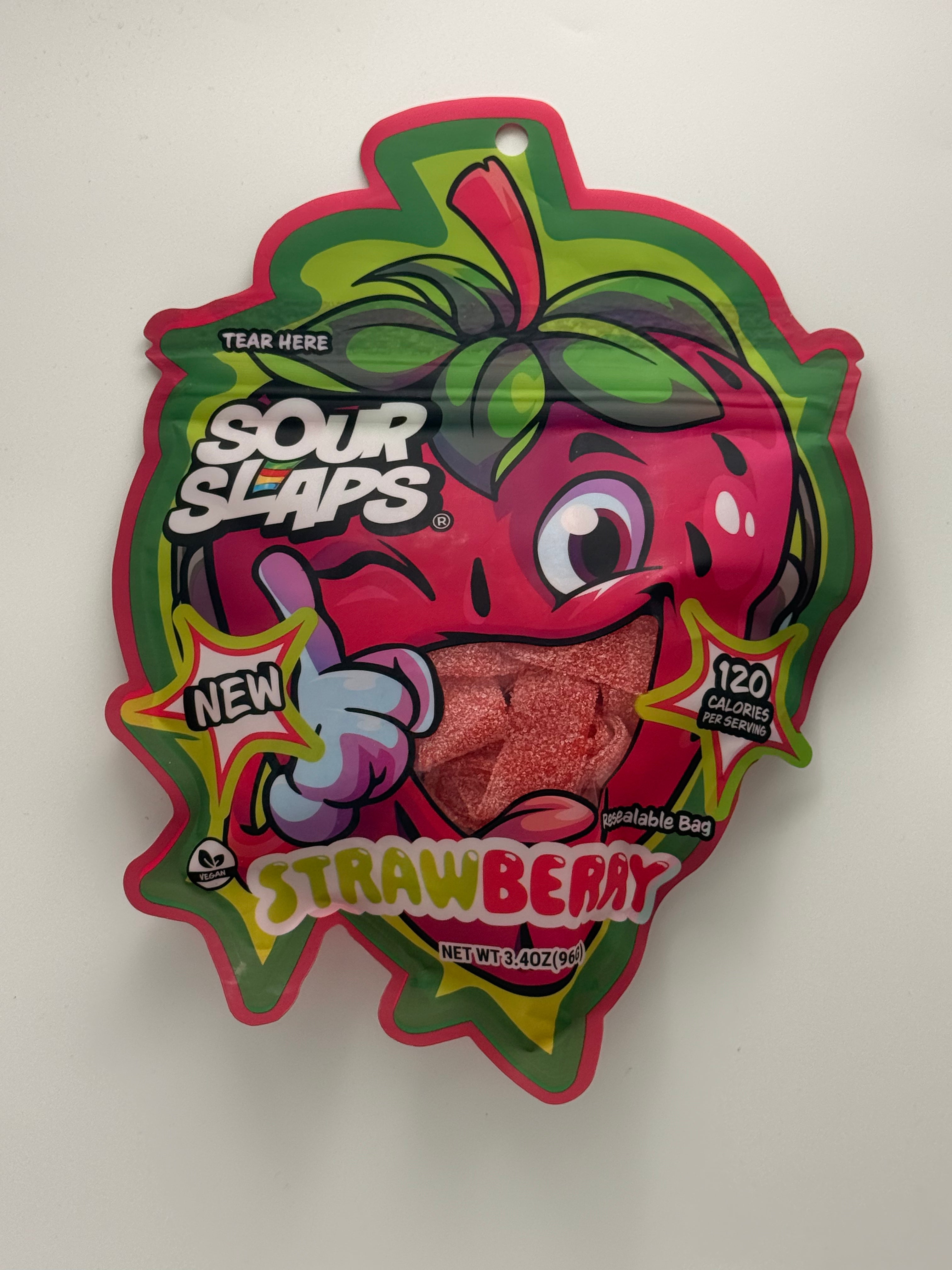 Sour Slaps Strawberry Stip Candy 3.4oz