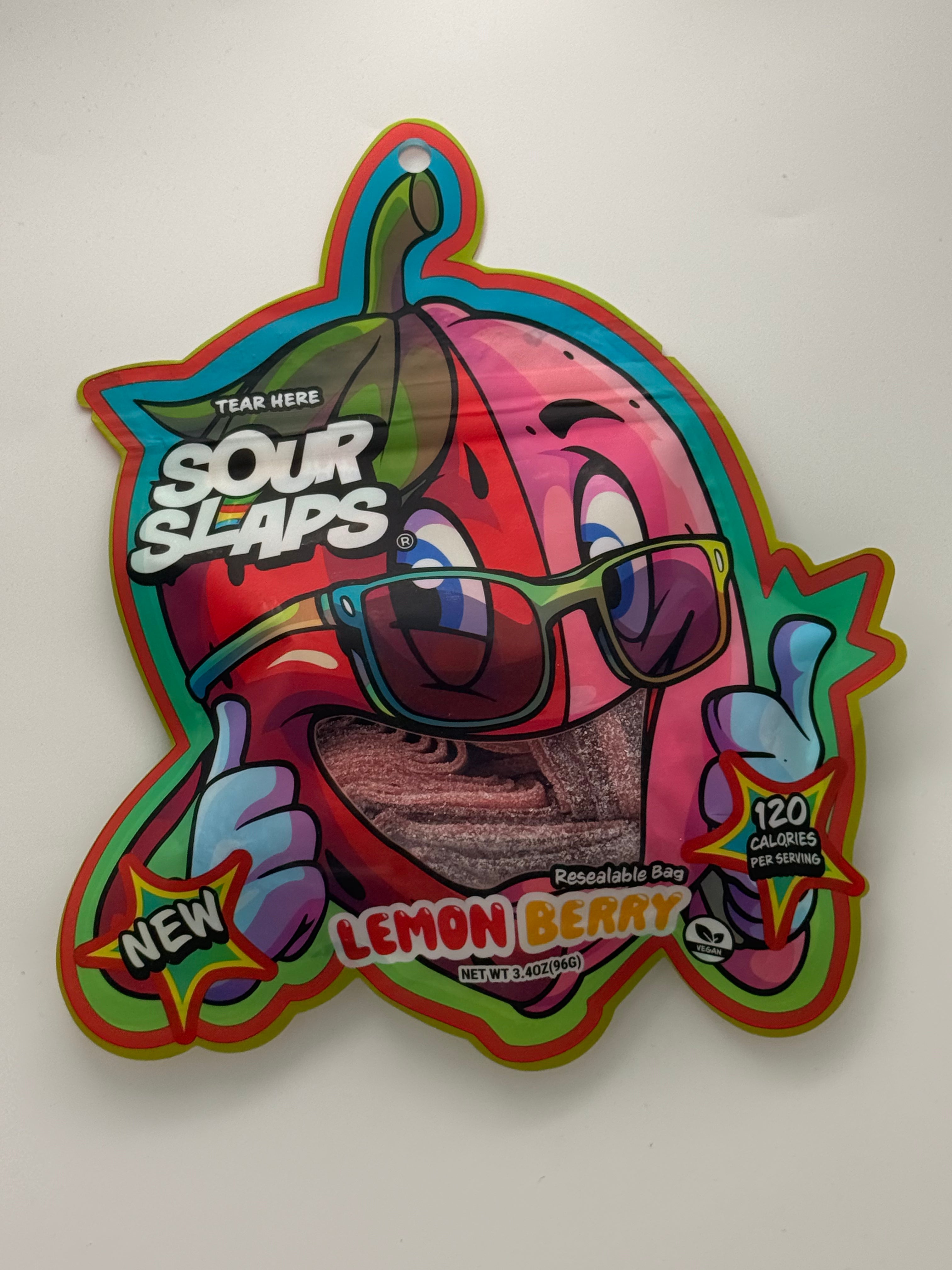 Sour Slaps Lemon Berry Strip Candy 3.4oz