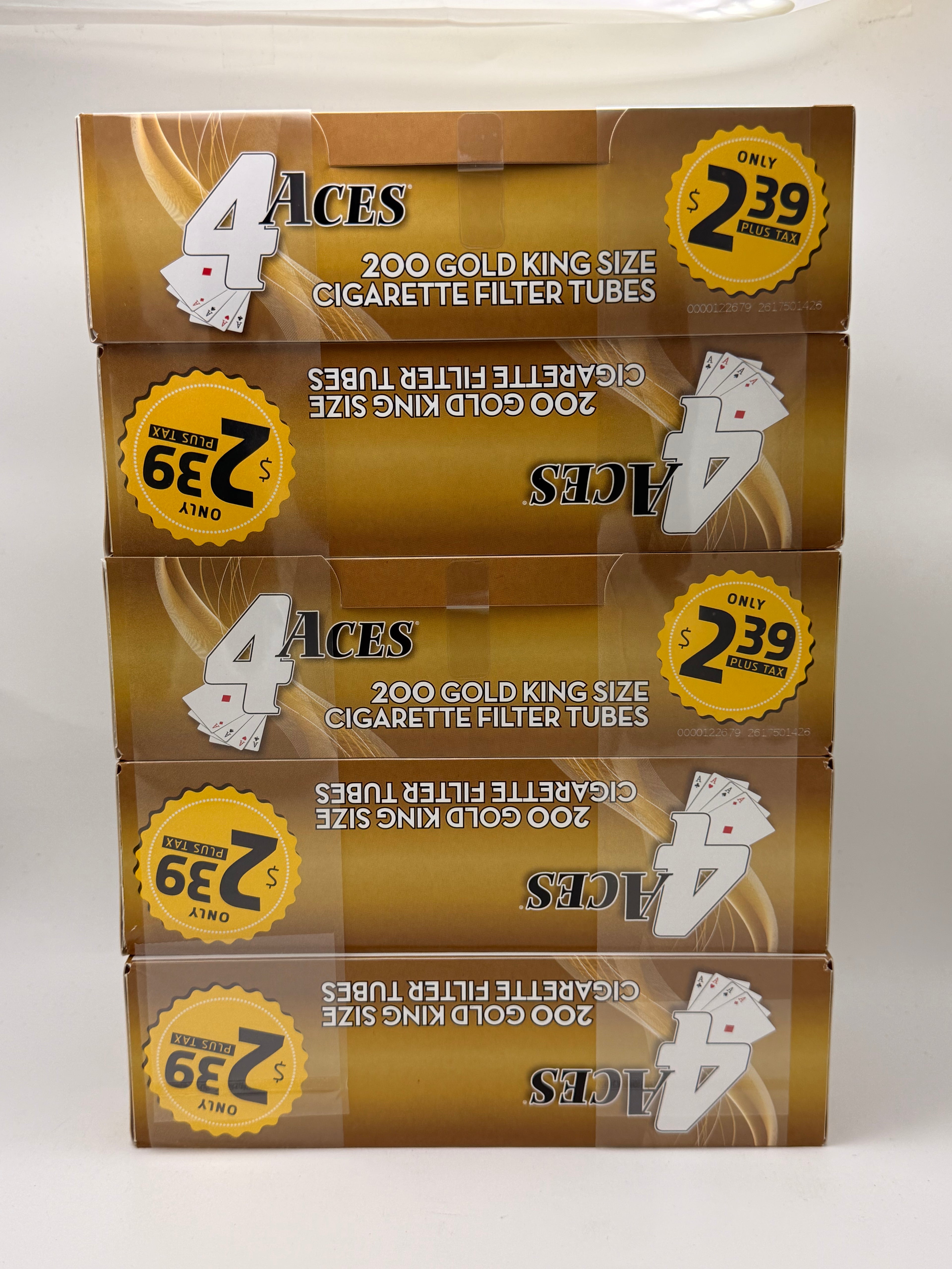 4 Aces $2.39 Tubes Gold King Size 200