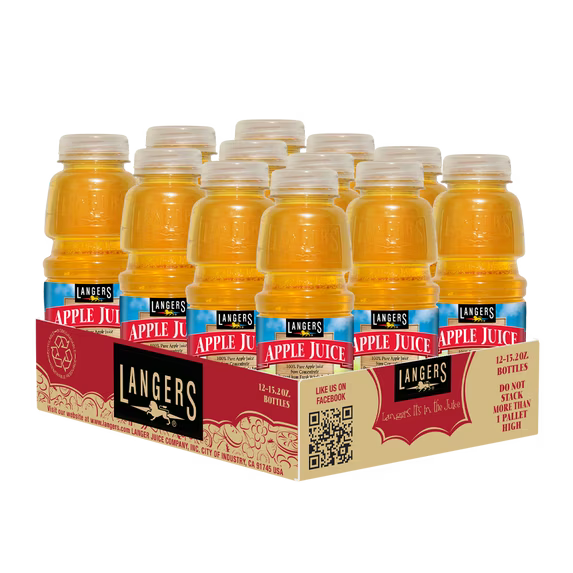 Langers Apple Juice 12/16oz LANG16