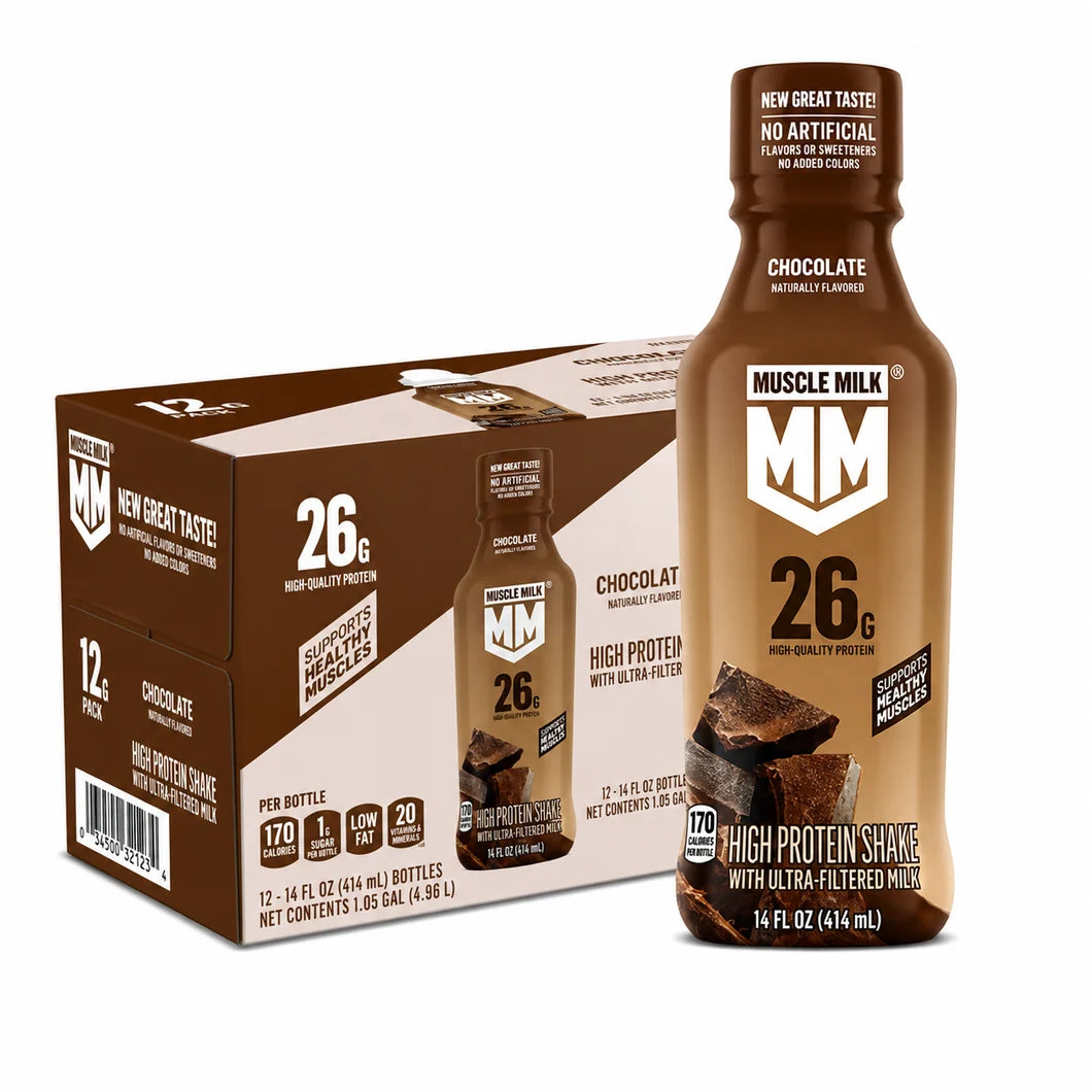 Muscle Milk Chocolate 26g Protein Shake 12/14oz