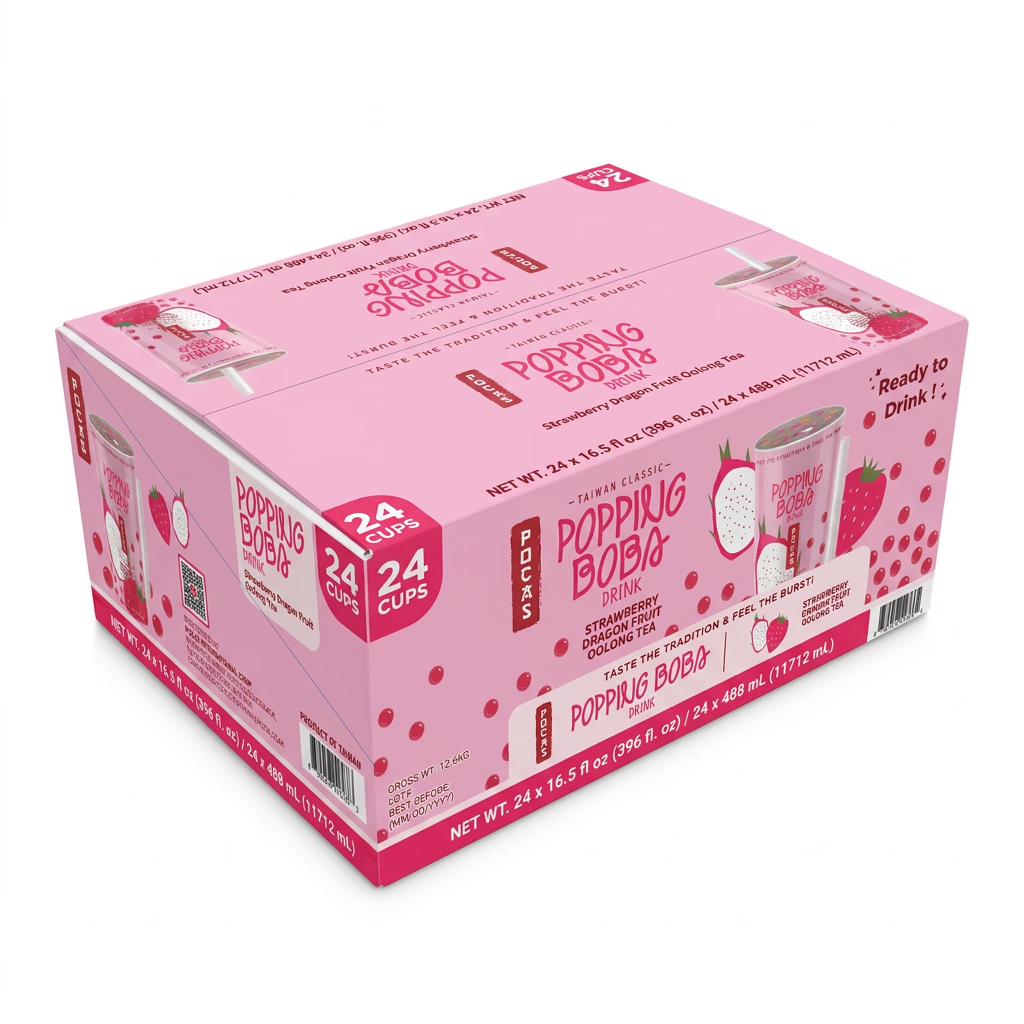 Pocas Popping Boba Strawberry Dragon Fru 24/16.5oz
