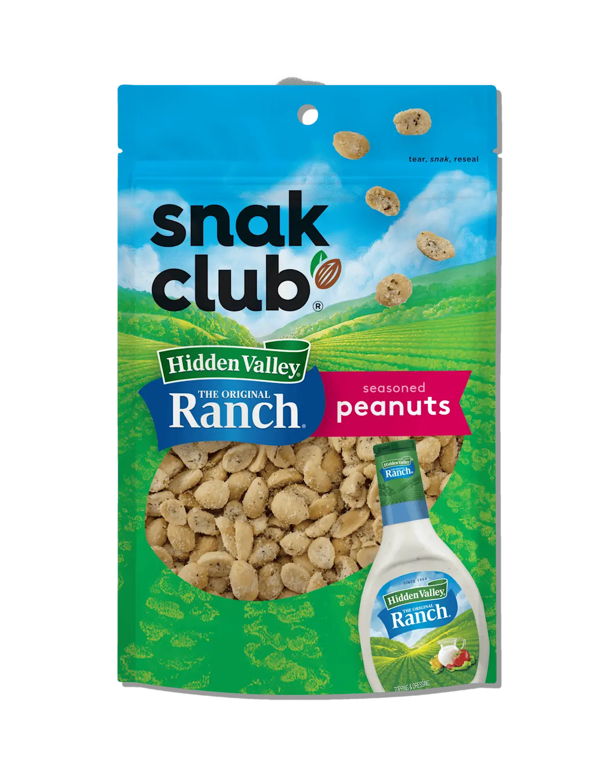 Snak Club Hidden Valley Ranch Peanuts 6ct/4.5oz