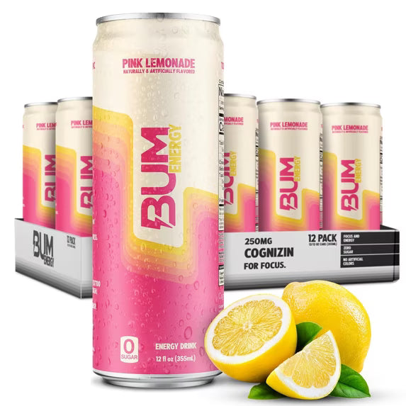 Bum Energy Pink Lemonade 12/12oz