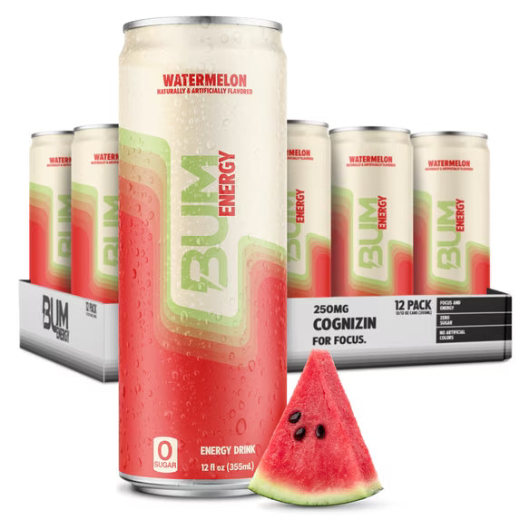 Bum Energy Watermelon 12/12oz Cans