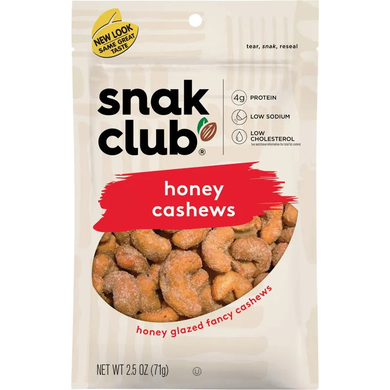 Snak Club Honey Cashews 6ct Bags
