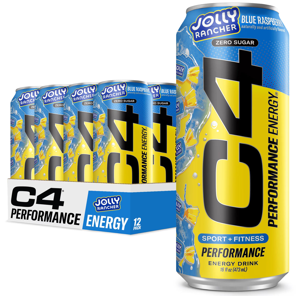 C4 12/16oz Jolly Rancher Blue Raspber Energy Drink