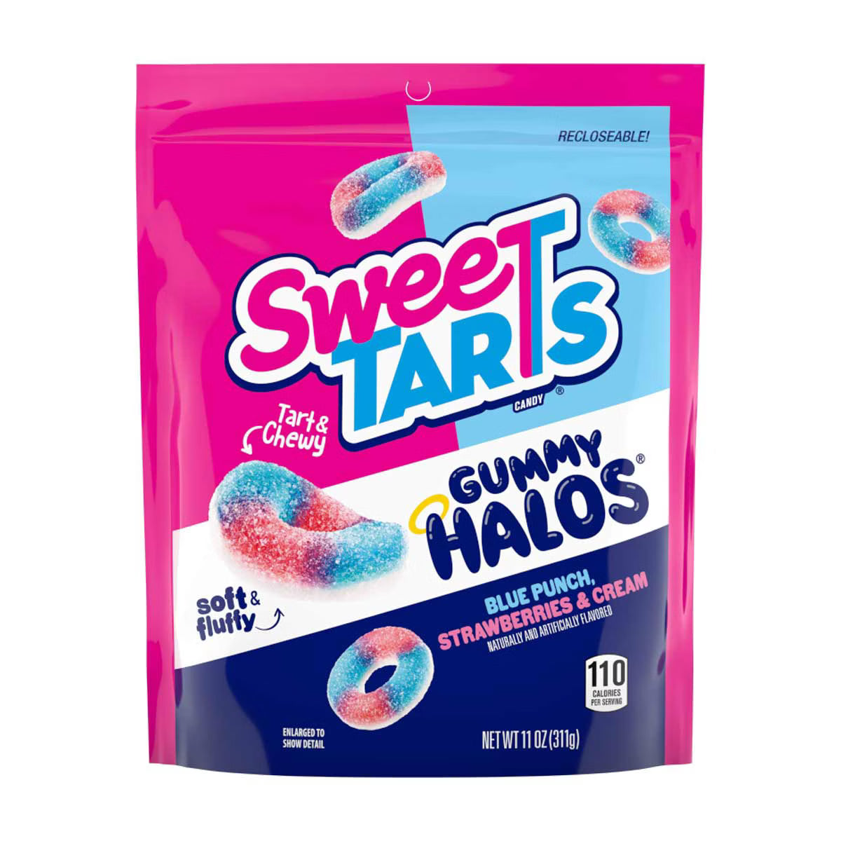 Sweet Tarts Gummy Halos Blue Punch & Straw C12/6oz