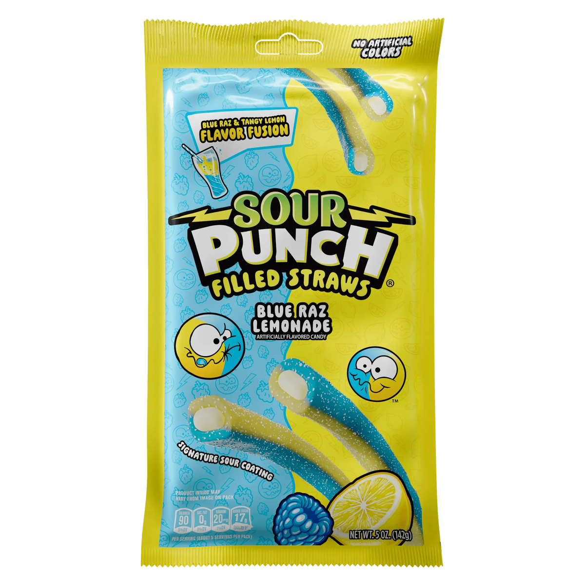 Sour Punch Filled Straws Blue Raz Lemonade 12/5oz