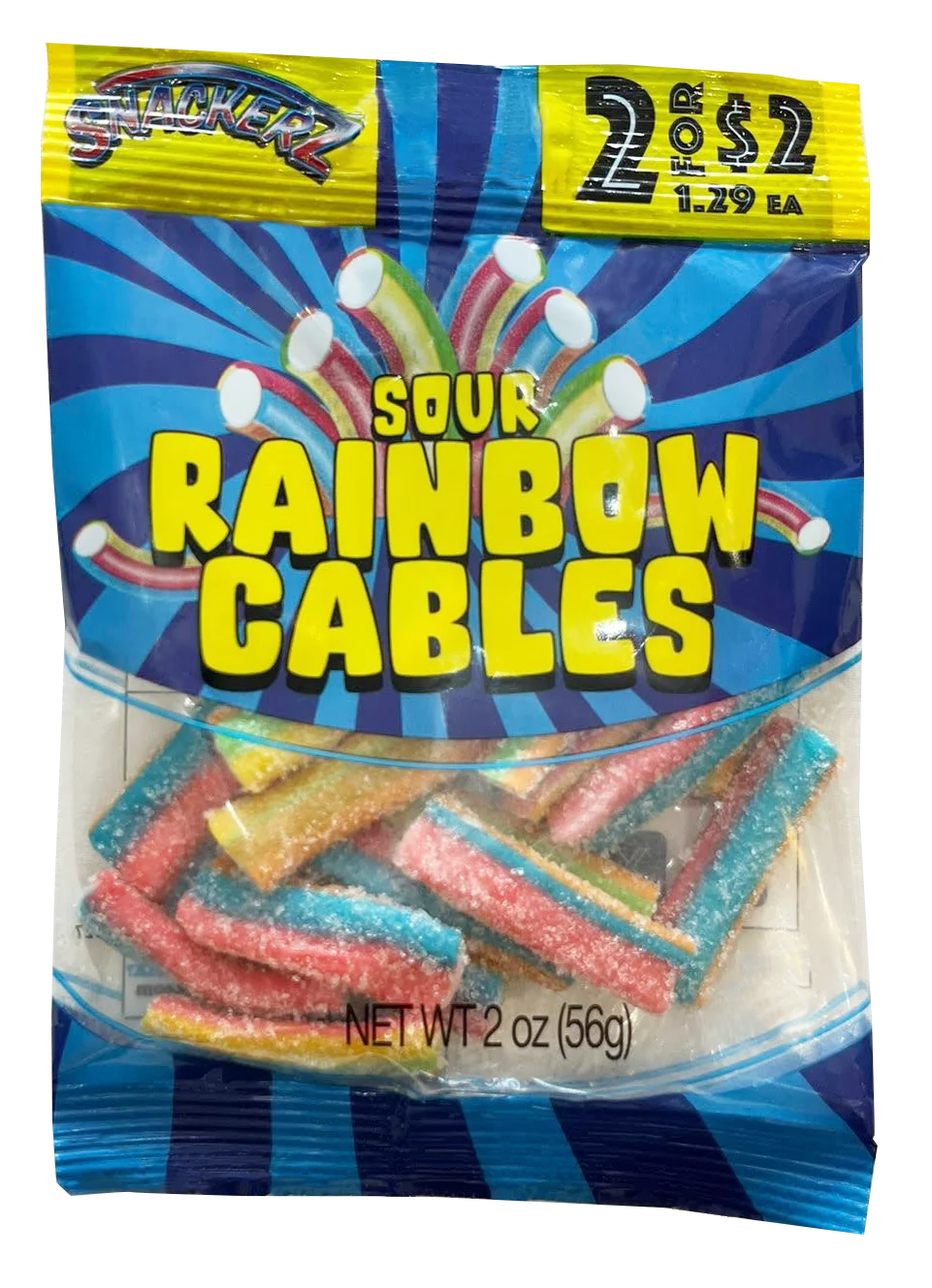 Snackerz 2/$2 Sour Rainbow Gables 12/2oz Bags